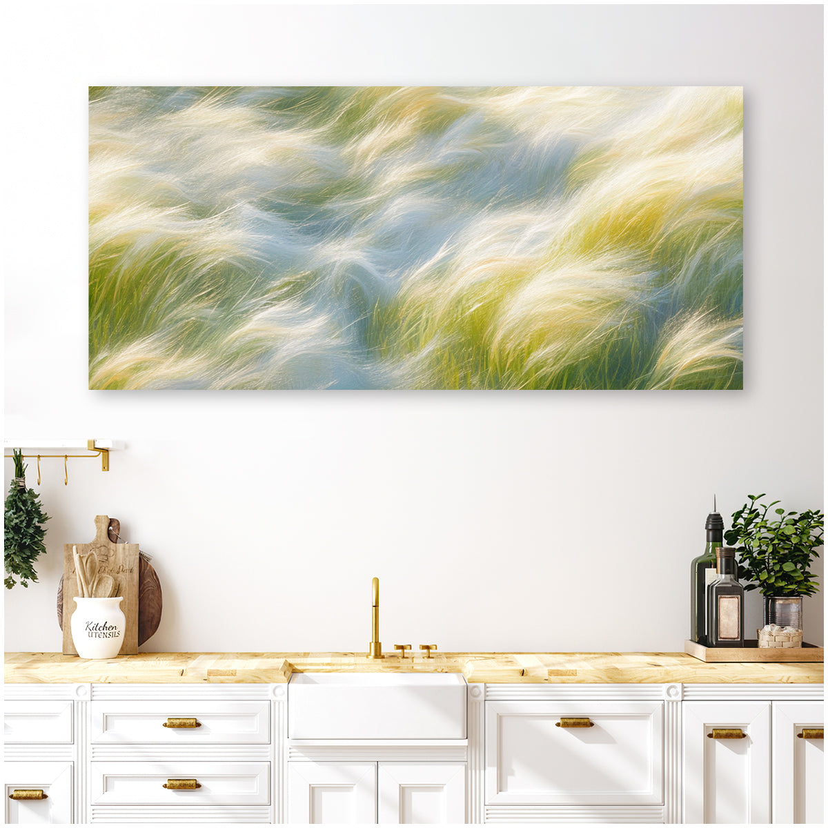 Whispers of Grass Impressionism Abstract Canvas Wall Art