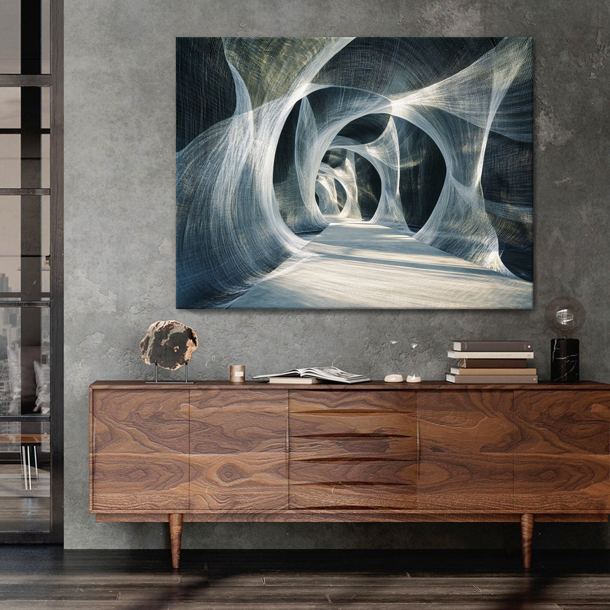 Ethereal Pathways Architecture Abstract Canvas Wall Art