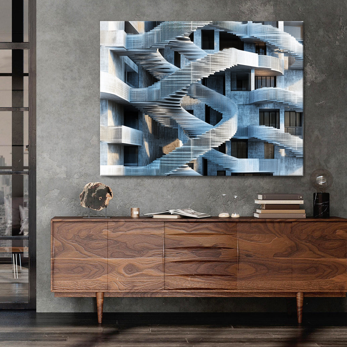 Spiral Dynamics Contemporary Abstract Canvas Wall Art