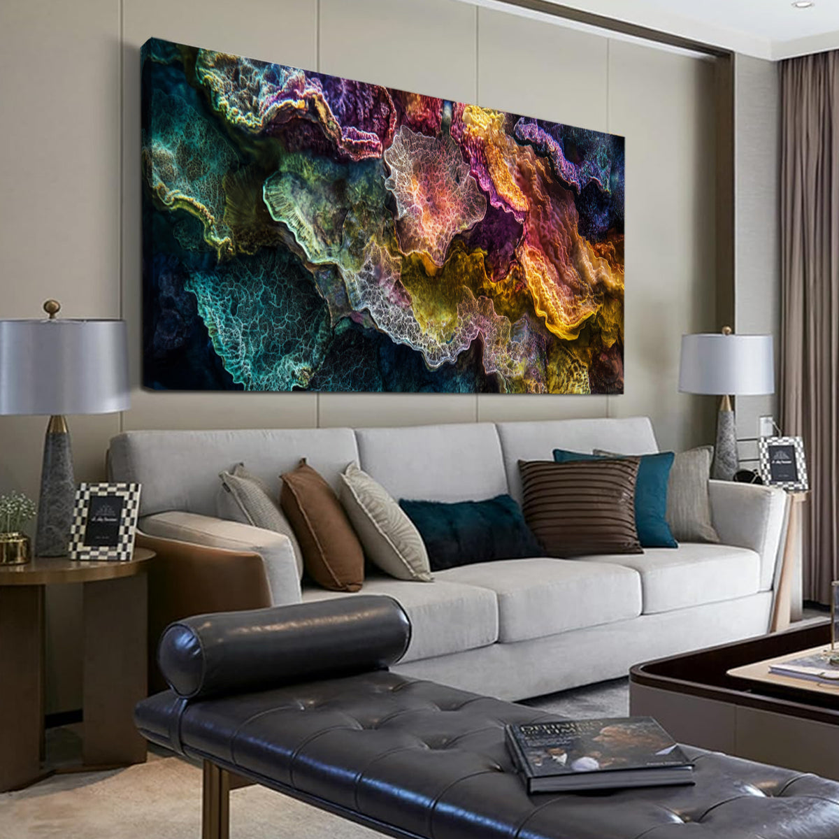 Coral Reverie Digital Abstract Canvas Wall Art