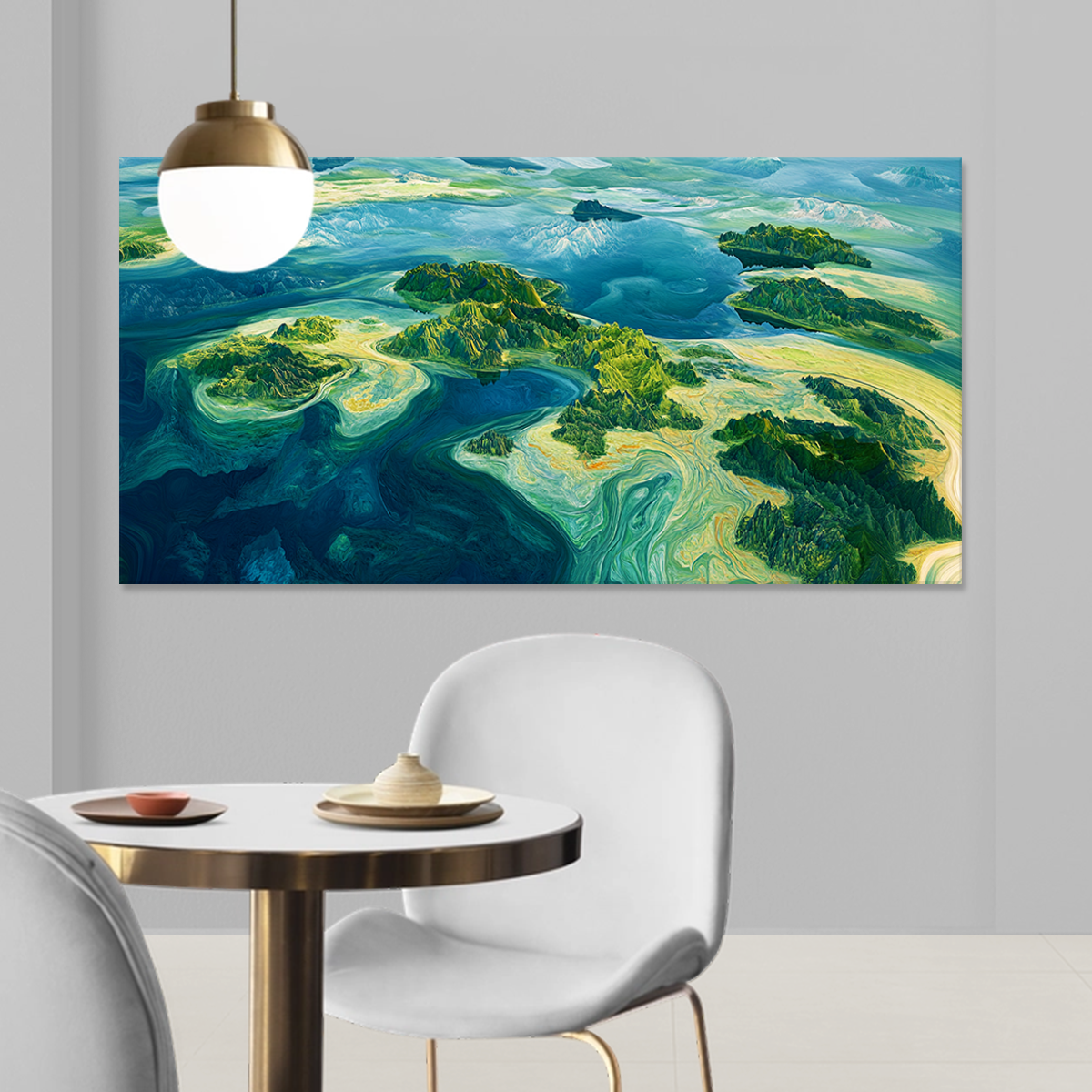 Islands of Serenity Landscape Abstract Canvas Wall Art