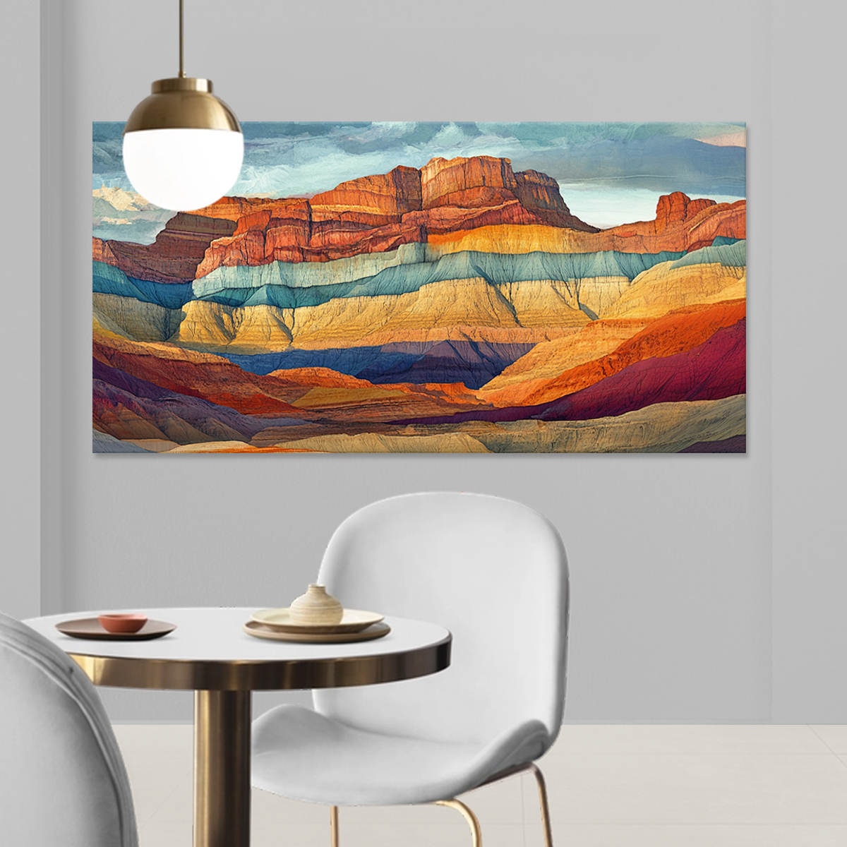 Canyon Colors Vibrant Landscape Abstract Canvas Wall Art