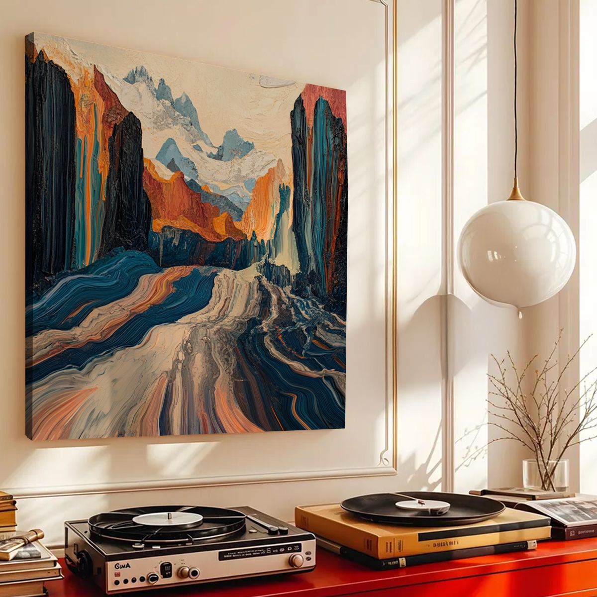 Fluid Horizons Abstract Canvas Wall Art for Living Room