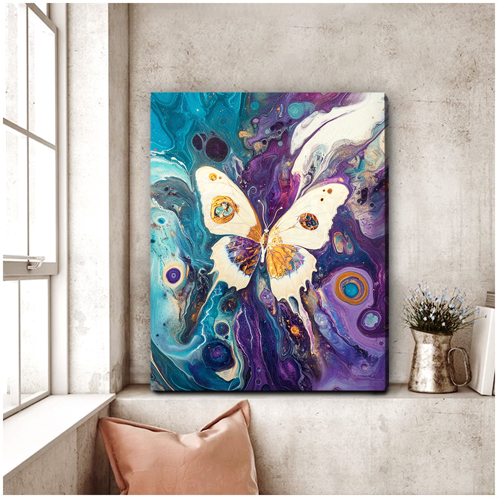 Ethereal Flight Fluid Art Abstract Canvas Wall Art