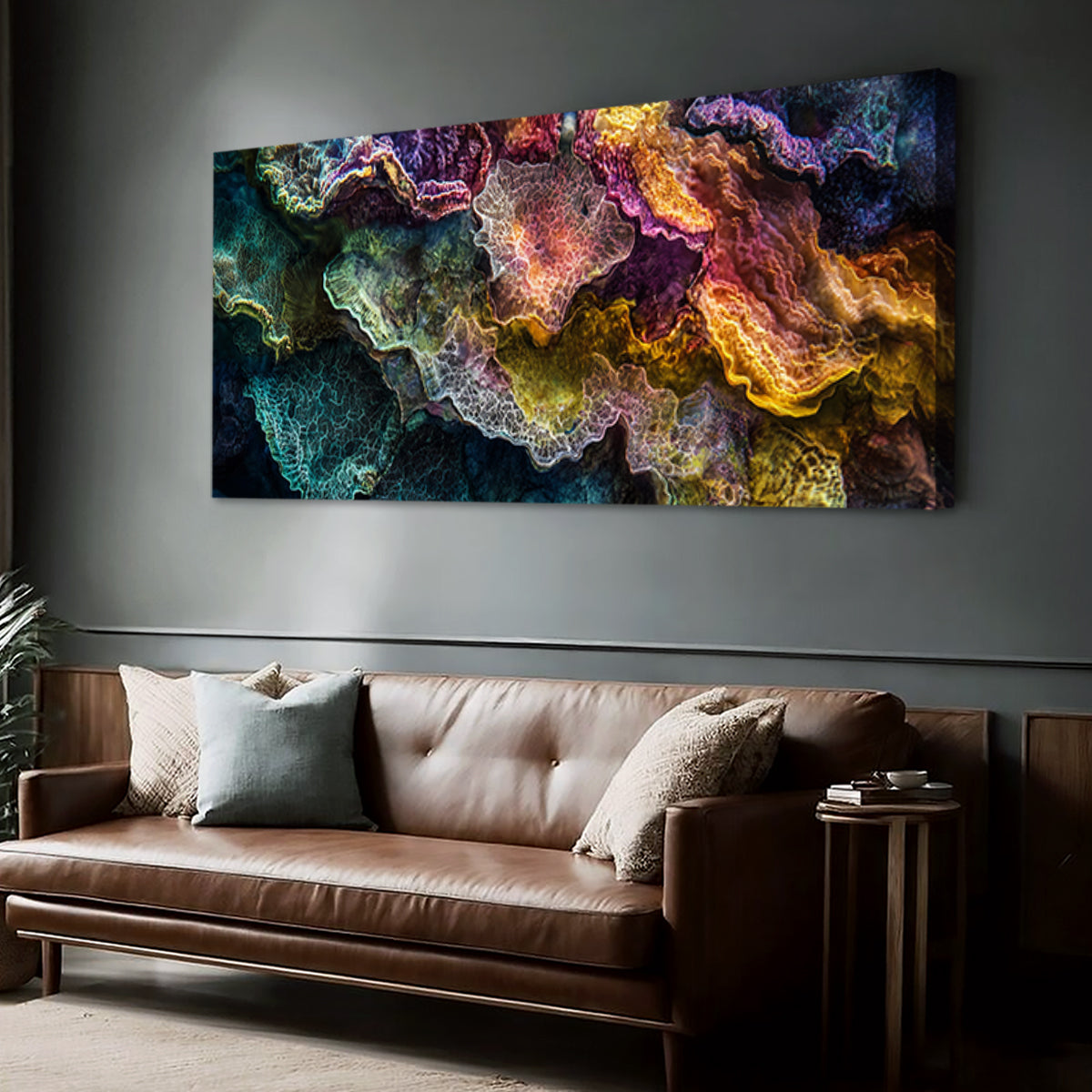 Coral Reverie Digital Abstract Canvas Wall Art