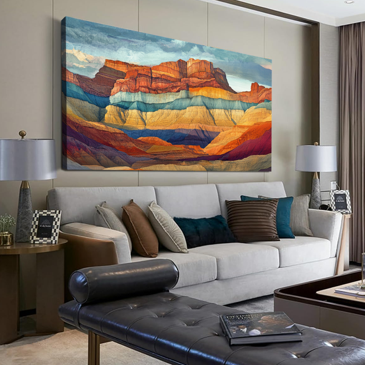 Canyon Colors Vibrant Landscape Abstract Canvas Wall Art