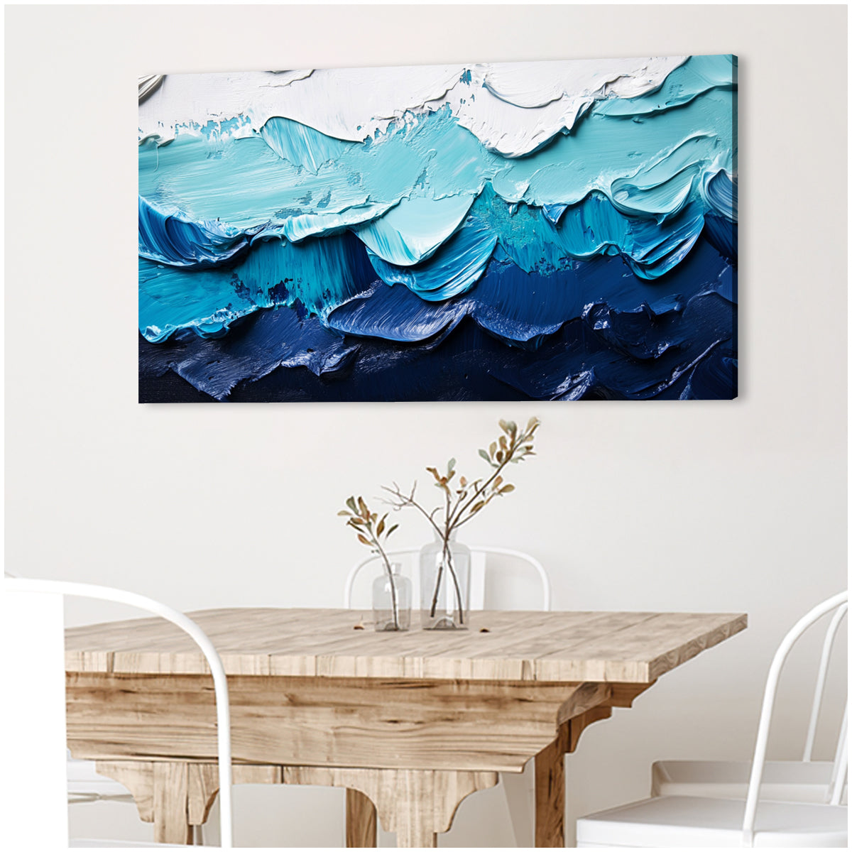 Oceanic Layers Landscape Abstract Canvas Wall Art