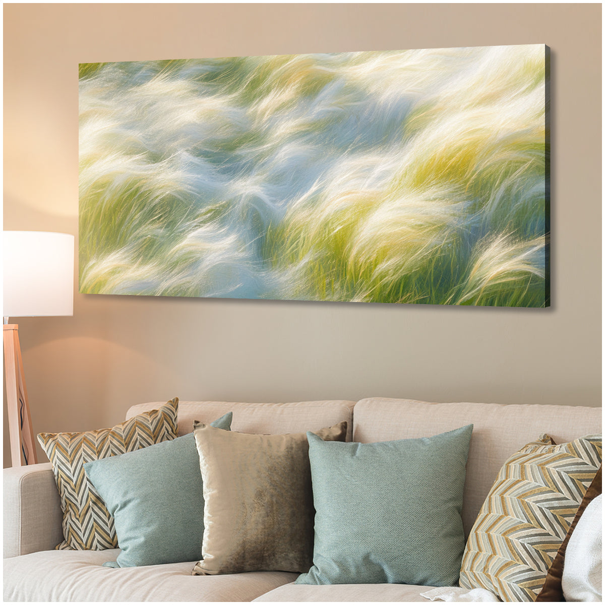 Whispers of Grass Impressionism Abstract Canvas Wall Art