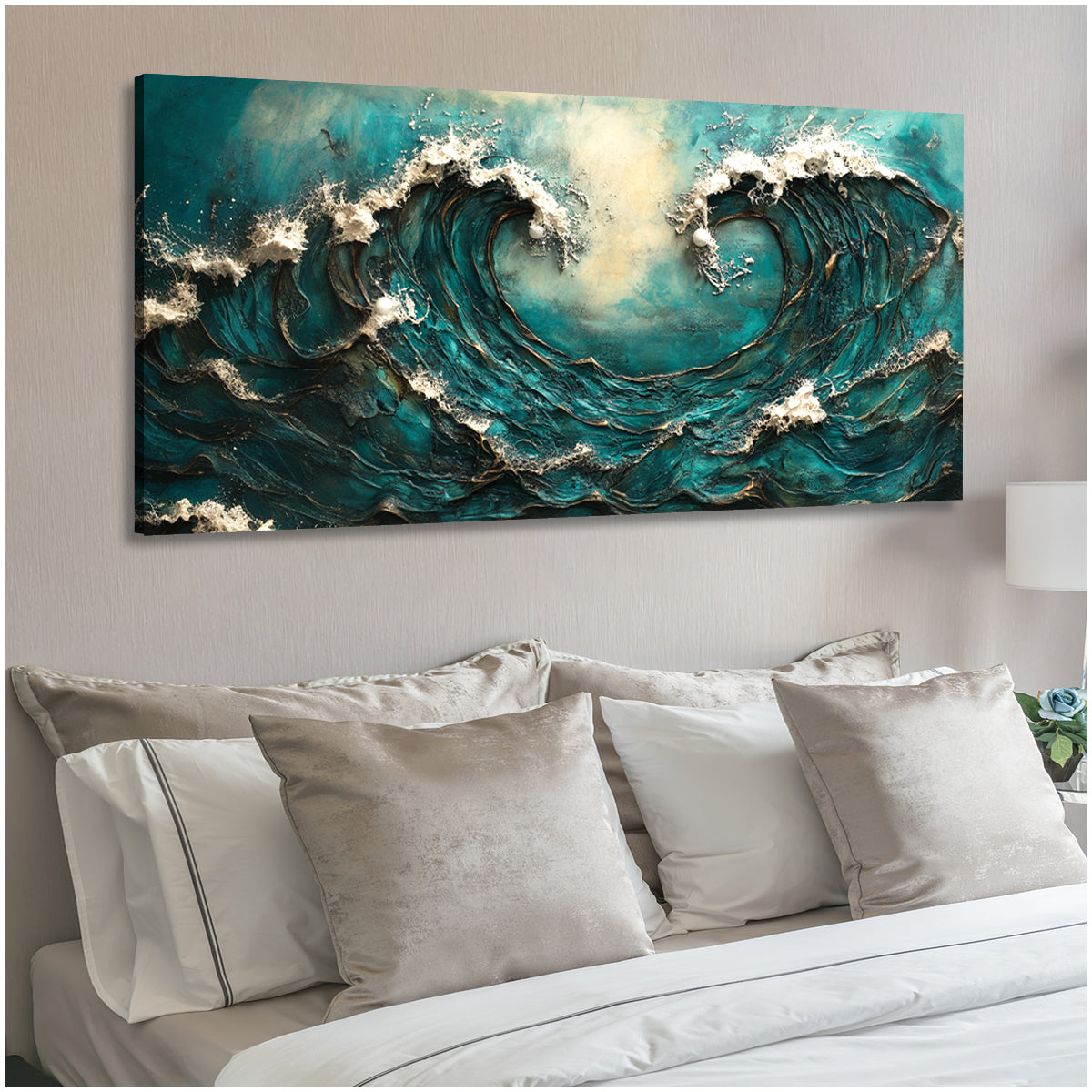Tidal Embrace Landscape Abstract Canvas Wall Art