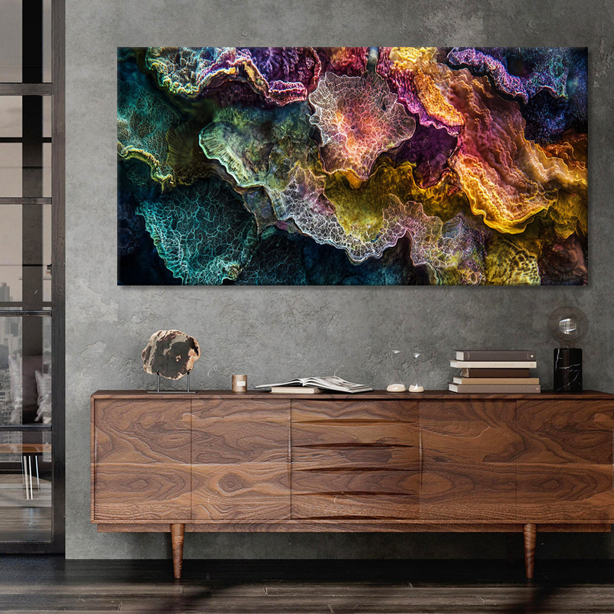 Coral Reverie Digital Abstract Canvas Wall Art
