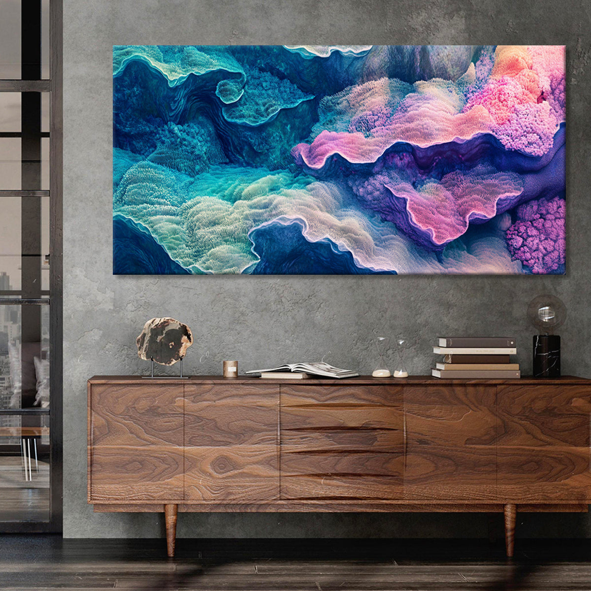 Serene Waves Surreal Abstract Canvas Wall Art for Living Room