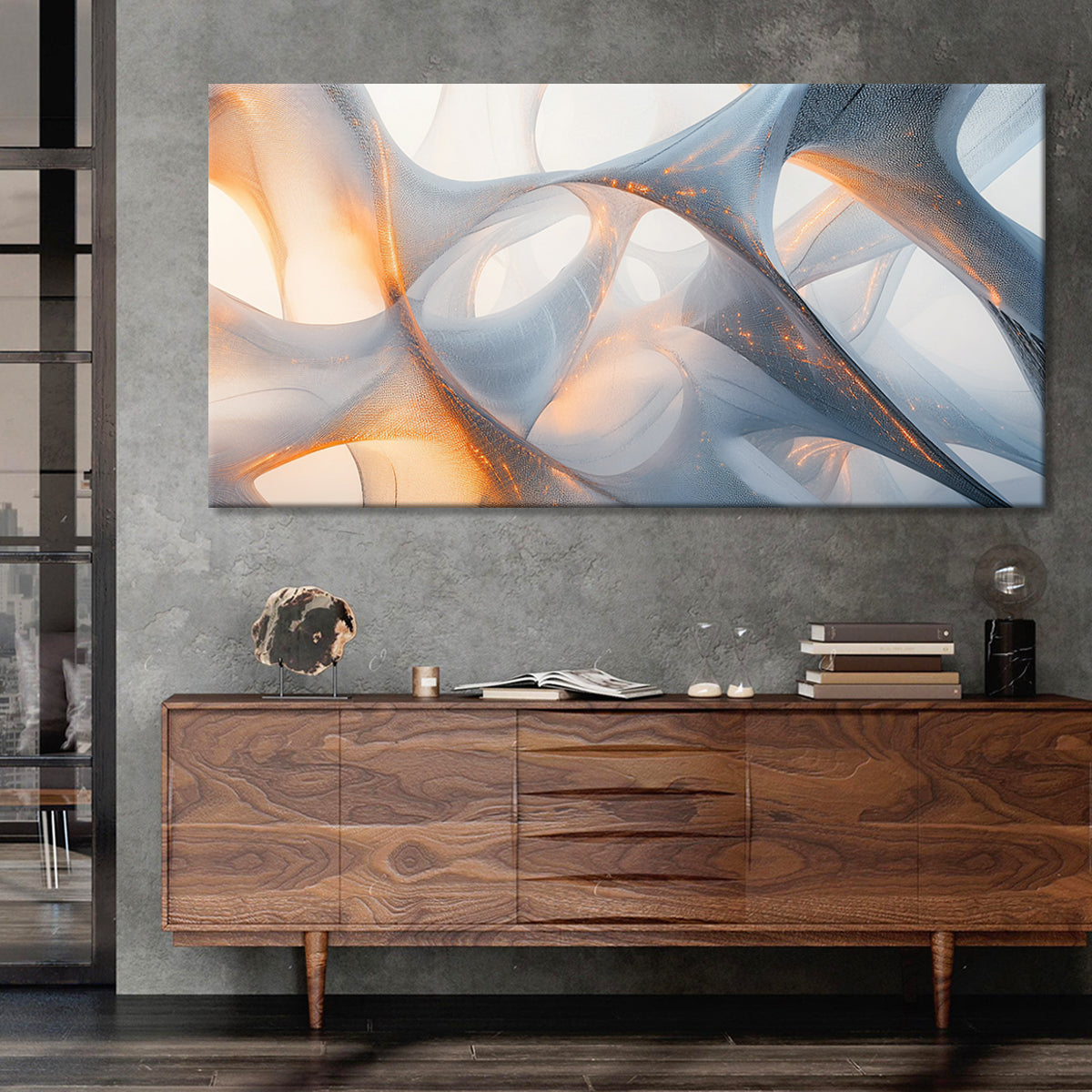 Fluid Elegance Translucent Abstract Canvas Wall Art