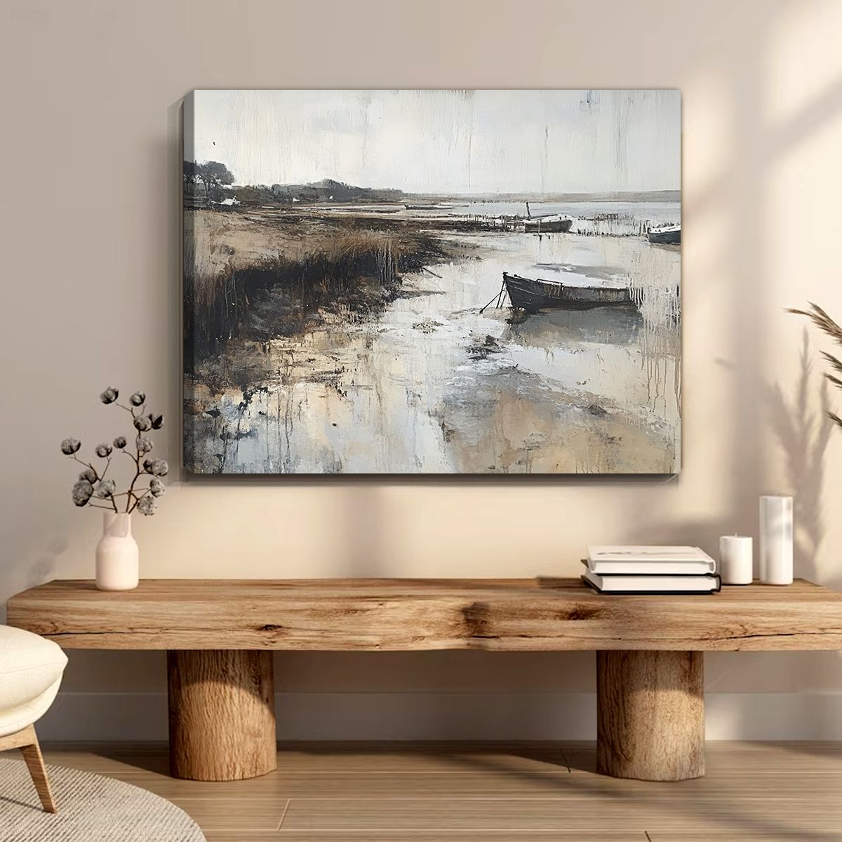 Quiet Waters Realism Abstract Canvas Wall Art for Living Room