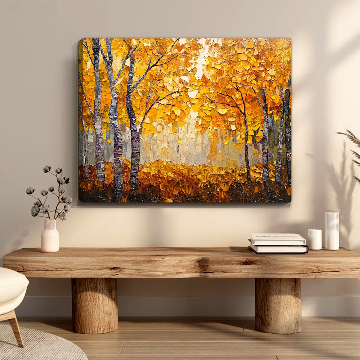 Autumn Landscape Abstract Canvas Wall Art for Living Room