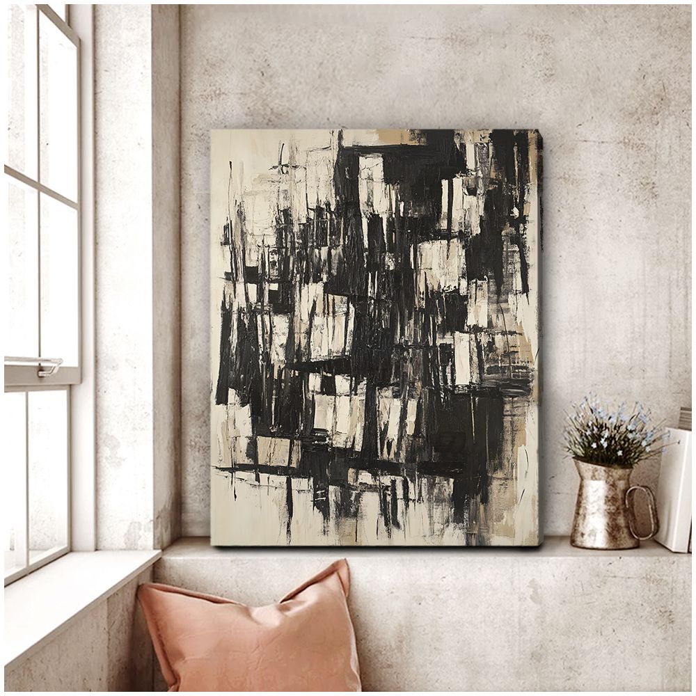 Urban Noir Abstract Canvas Print for Living Room