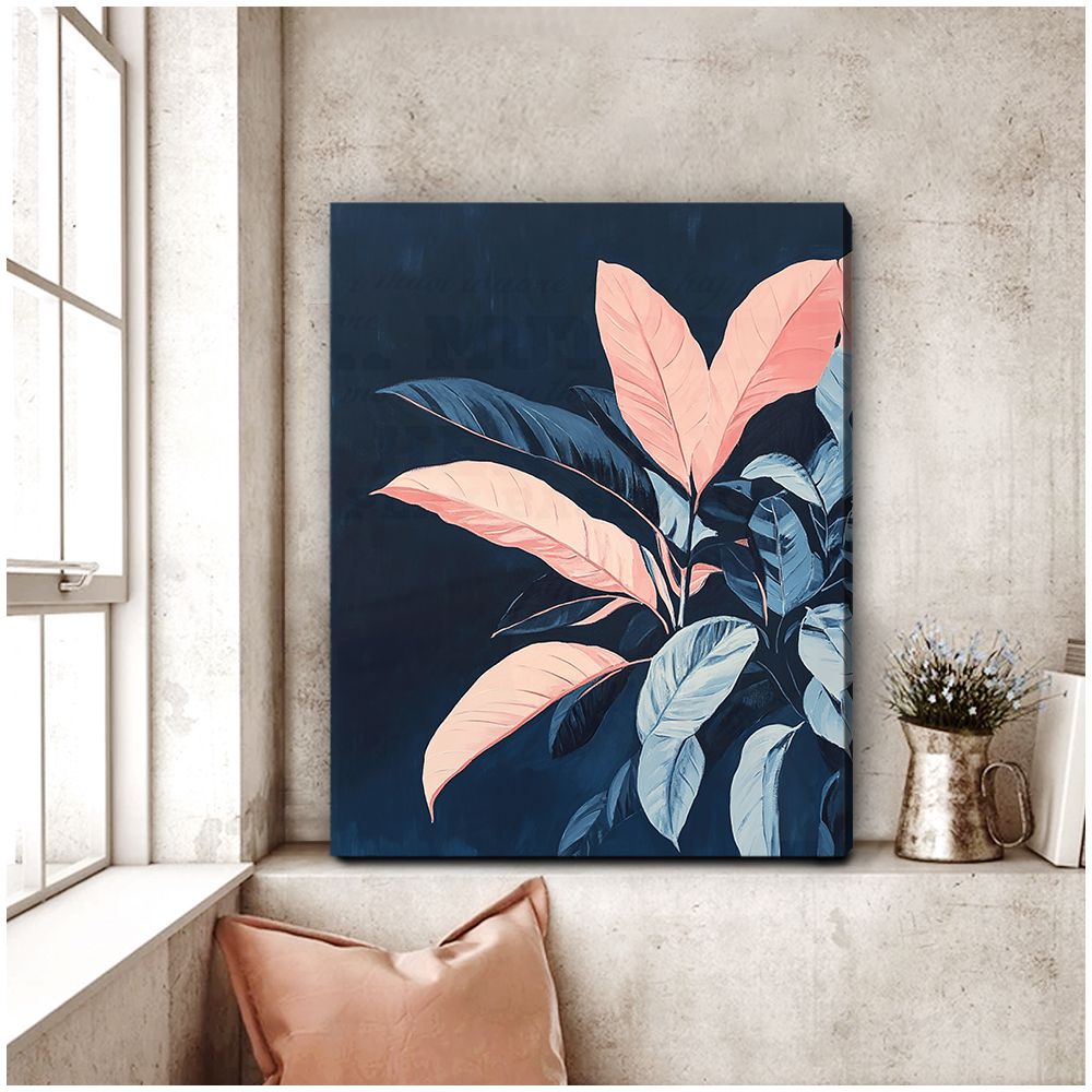 Midnight Bloom Abstract Floral Canvas Print for Living Room