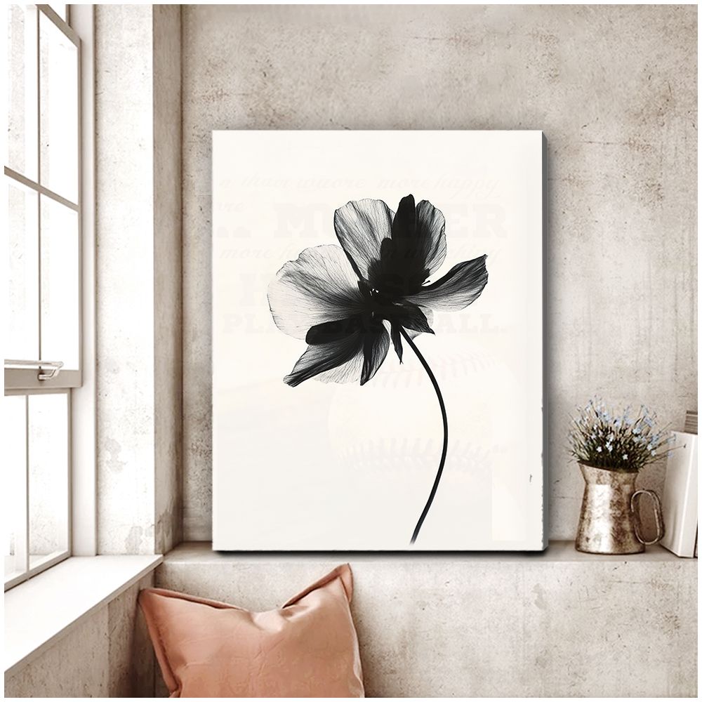 Shadow Bloom Abstract Floral Canvas Print for Living Room