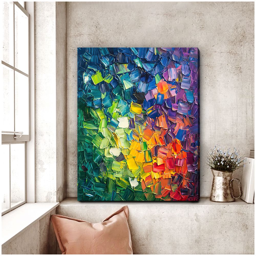 Radiant Energy Abstract Geometric Canvas Print for Living Room