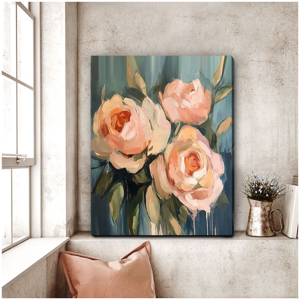 Blooming Grace Abstract Floral Canvas Print for Living Room