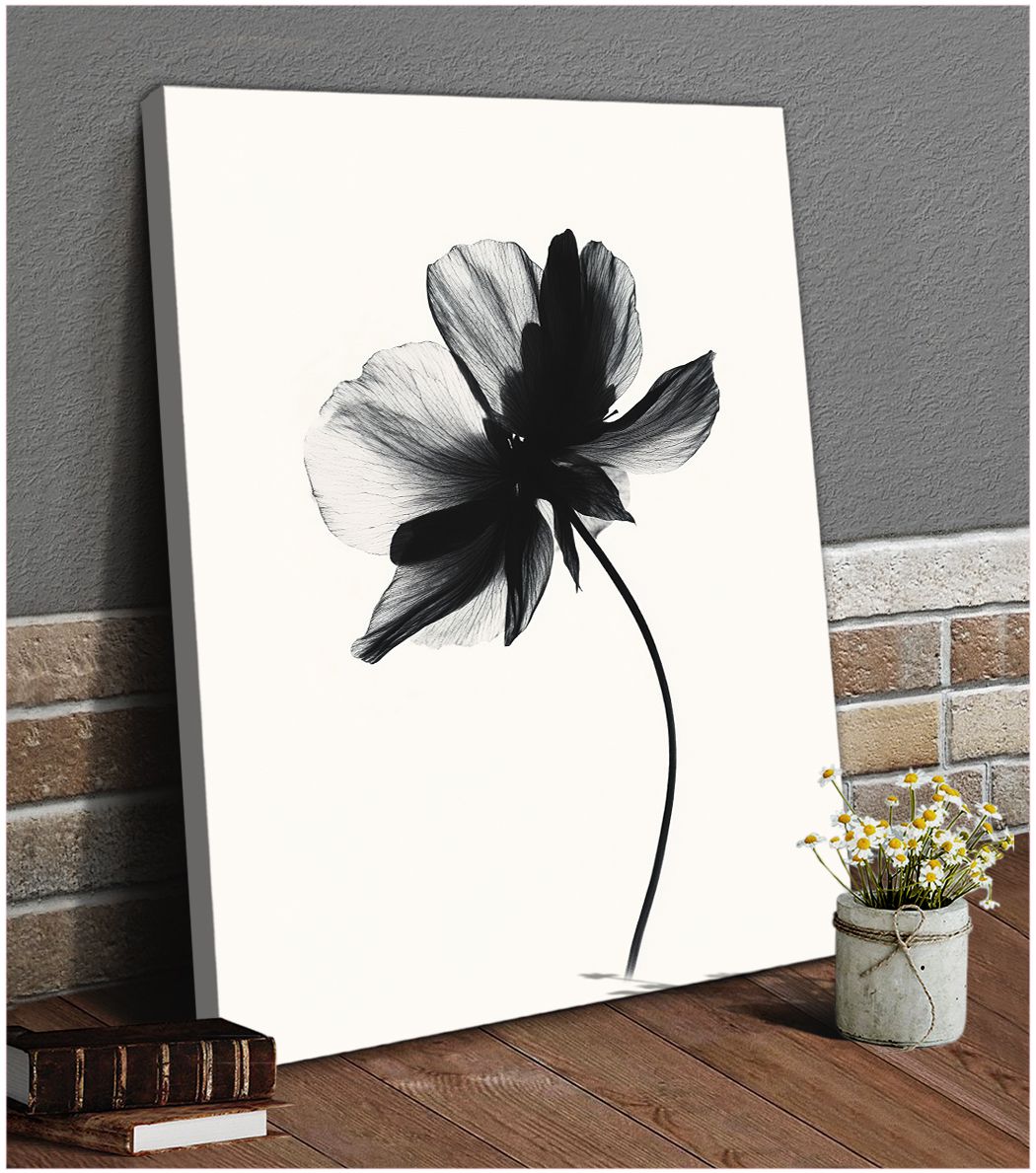 Shadow Bloom Abstract Floral Canvas Print for Living Room