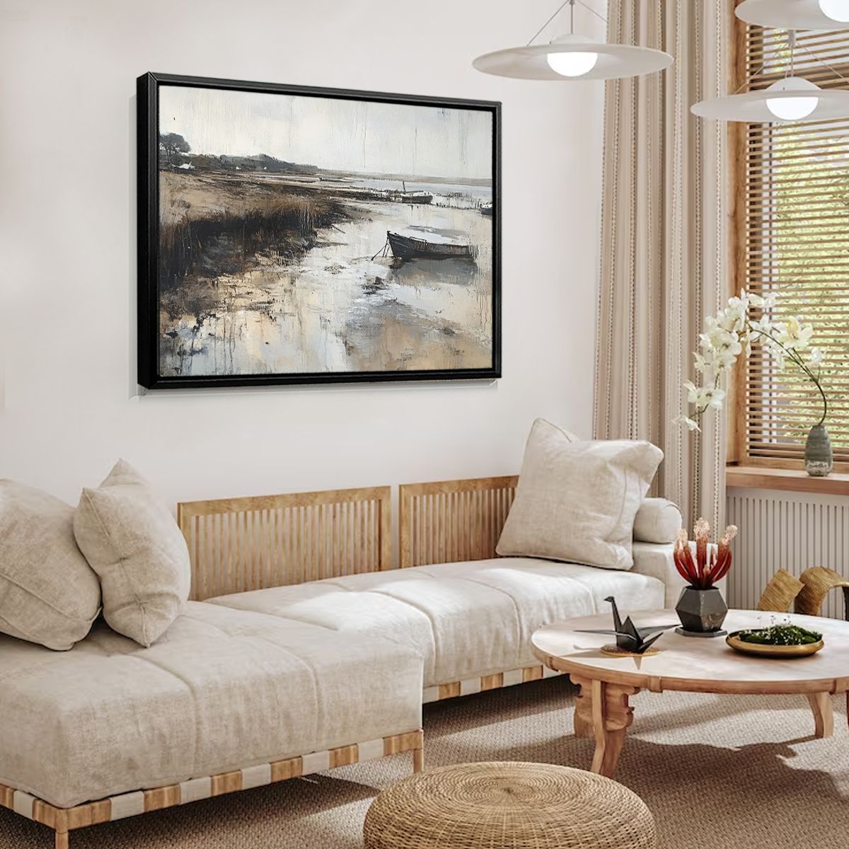 Quiet Waters Realism Abstract Canvas Wall Art for Living Room