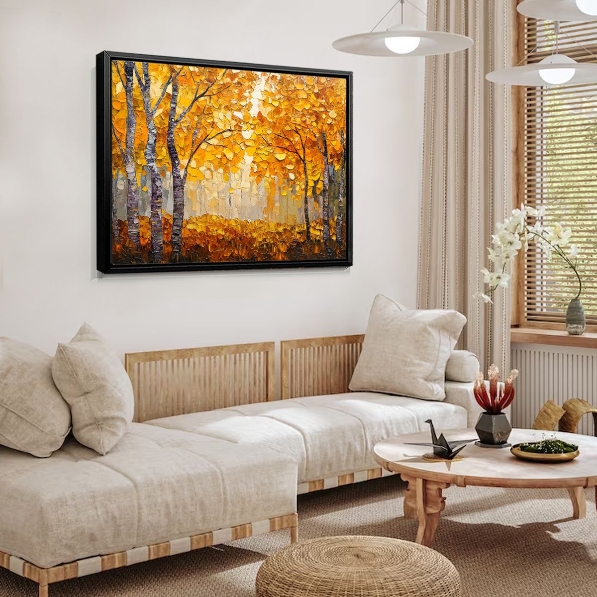 Autumn Landscape Abstract Canvas Wall Art for Living Room