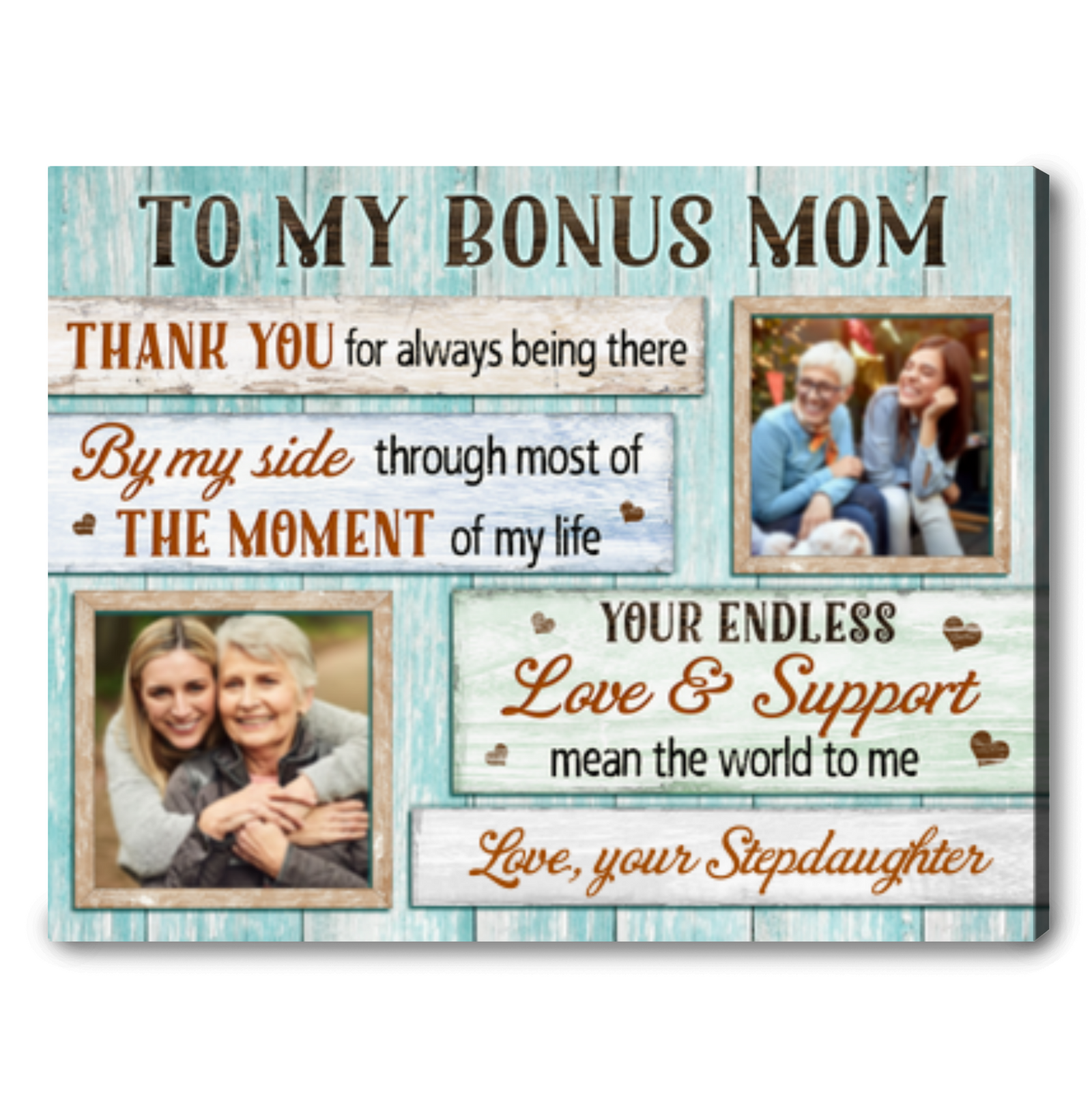 Custom Thoughtful Bonus Mom Gift Idea To My Bonus Mom Canvas Print