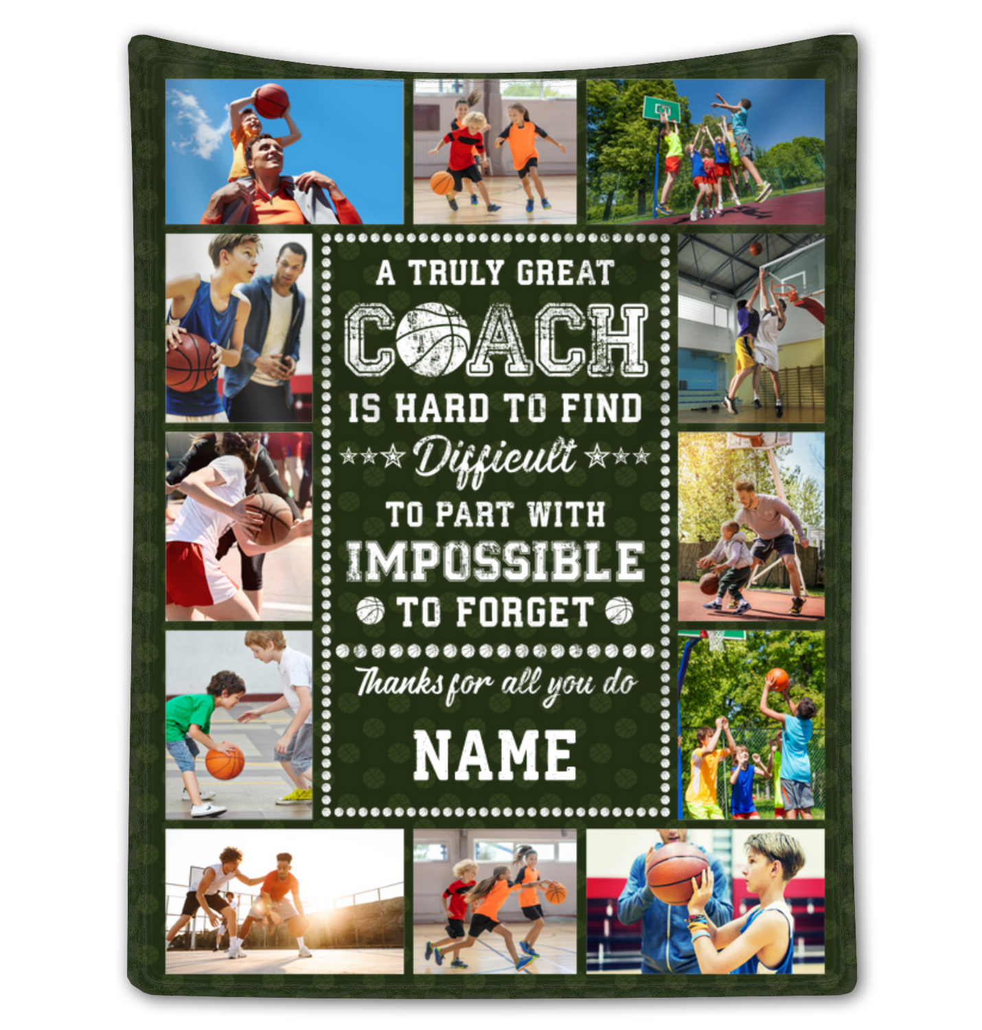 Custom Appreciation Basketball Coach Blanket Unique Thank You Coach Gift