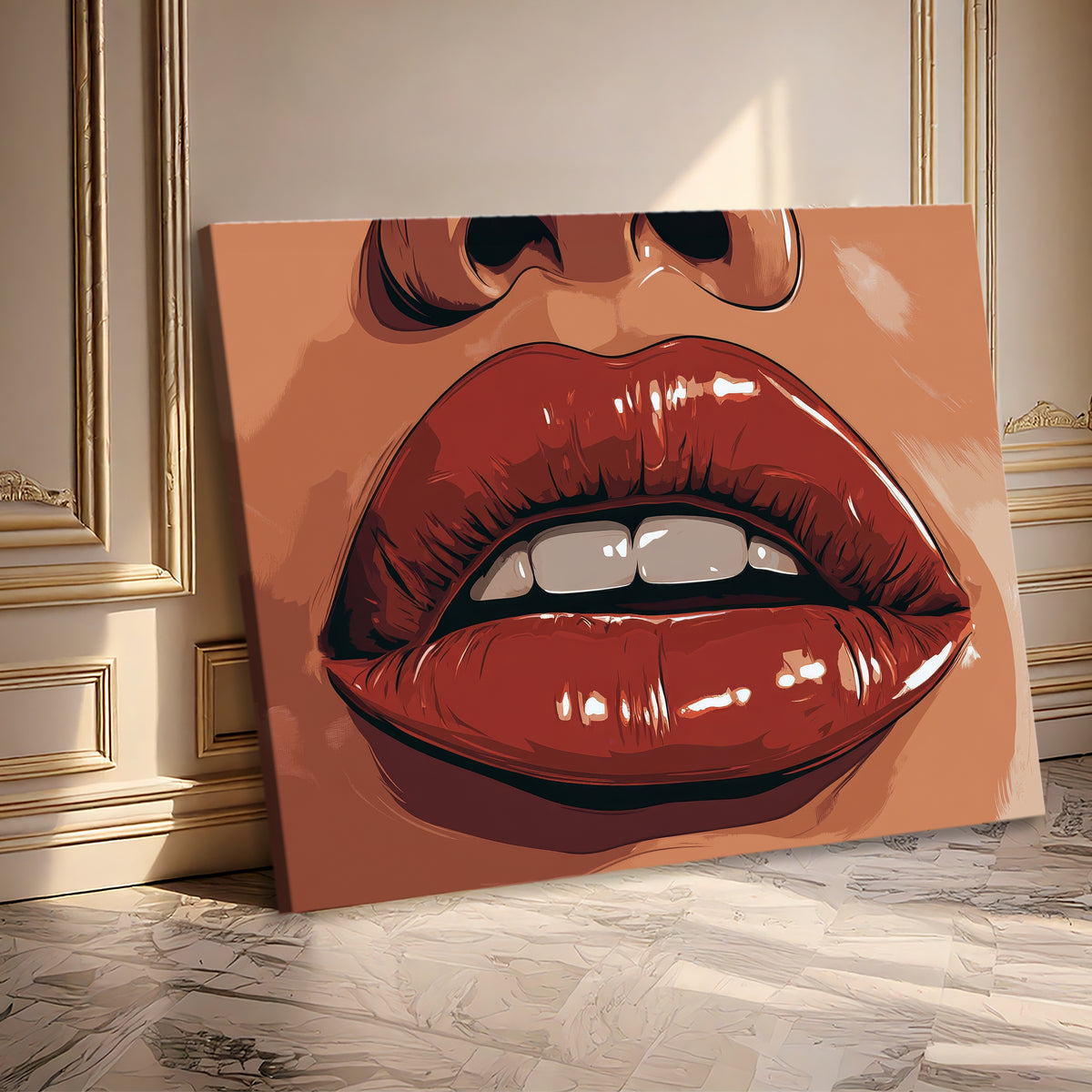 Glam Pop Lips Abstract Wall Art