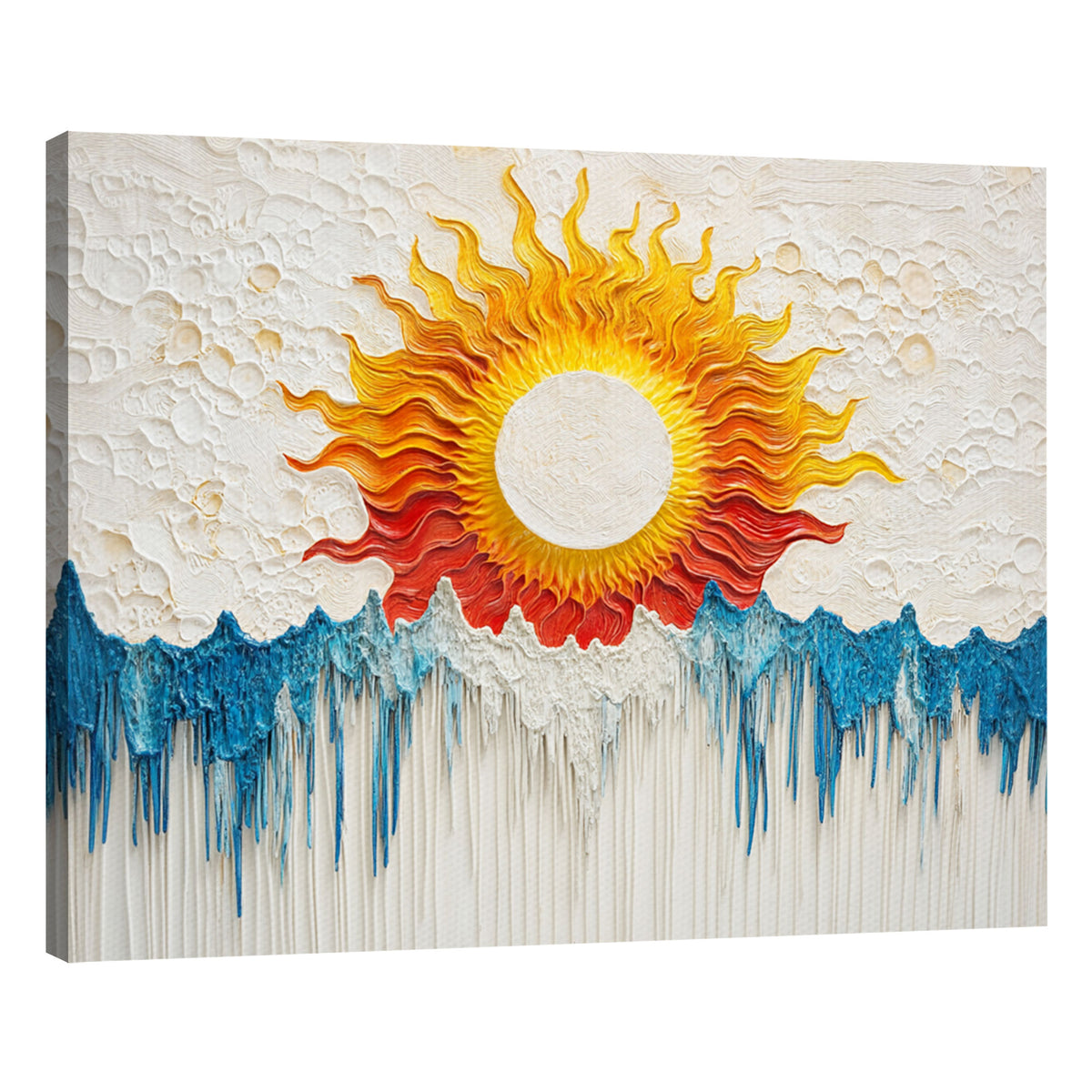 Dripping Sun And Ocean Abstract Wall Art