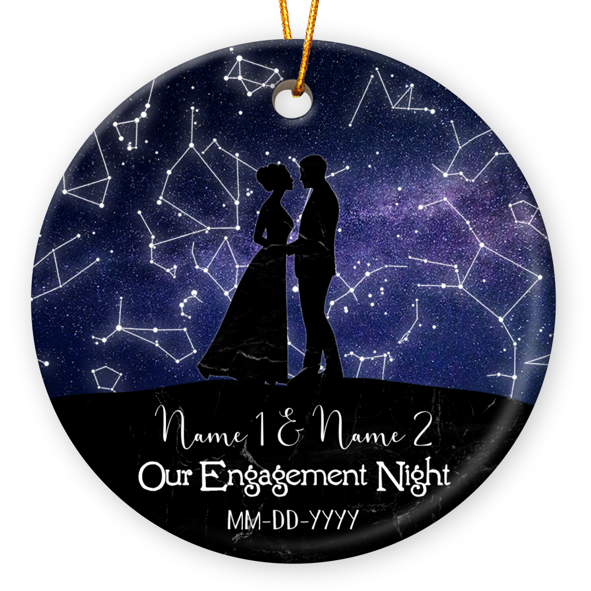 Engagement Gift For Couple Custom Wedding Anniversary Ornament
