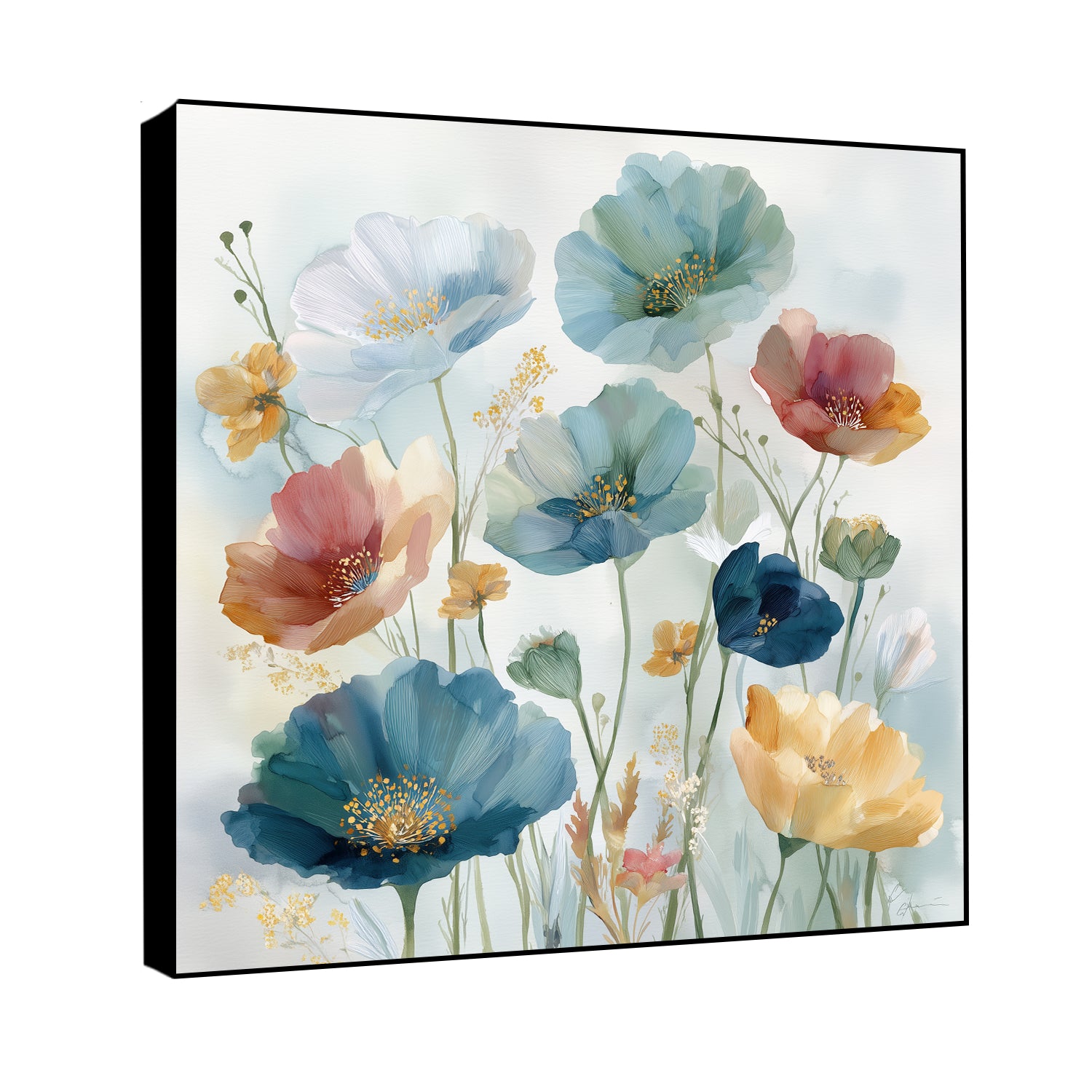 Soft Botanical Canvas Delicate Flower Wall Decor