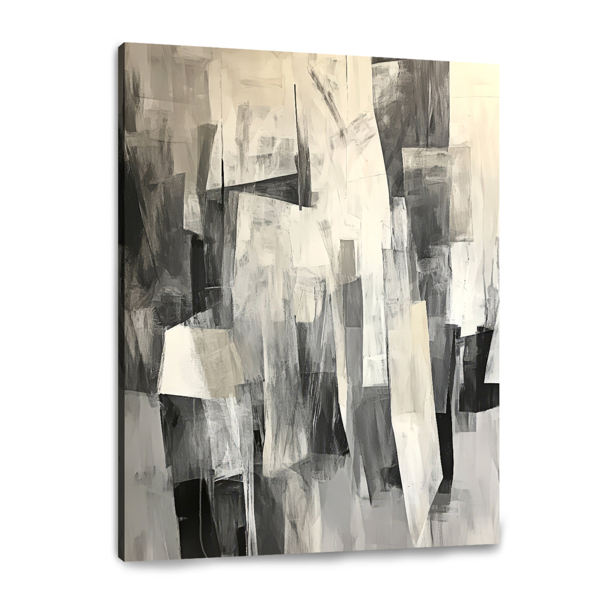 Monochrome Essence Abstract Canvas Print for Living Room