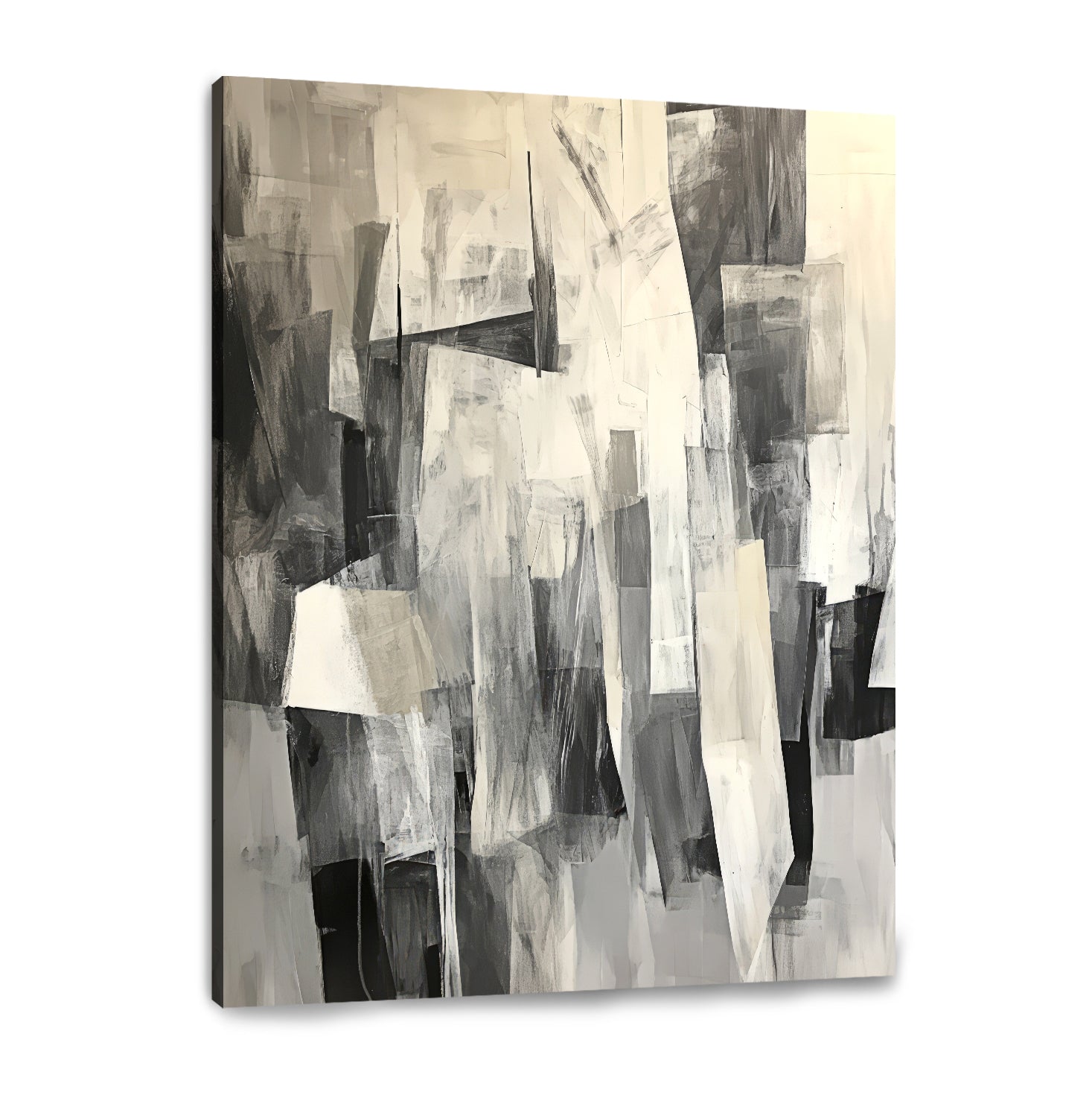 Monochrome Essence Abstract Canvas Print for Living Room