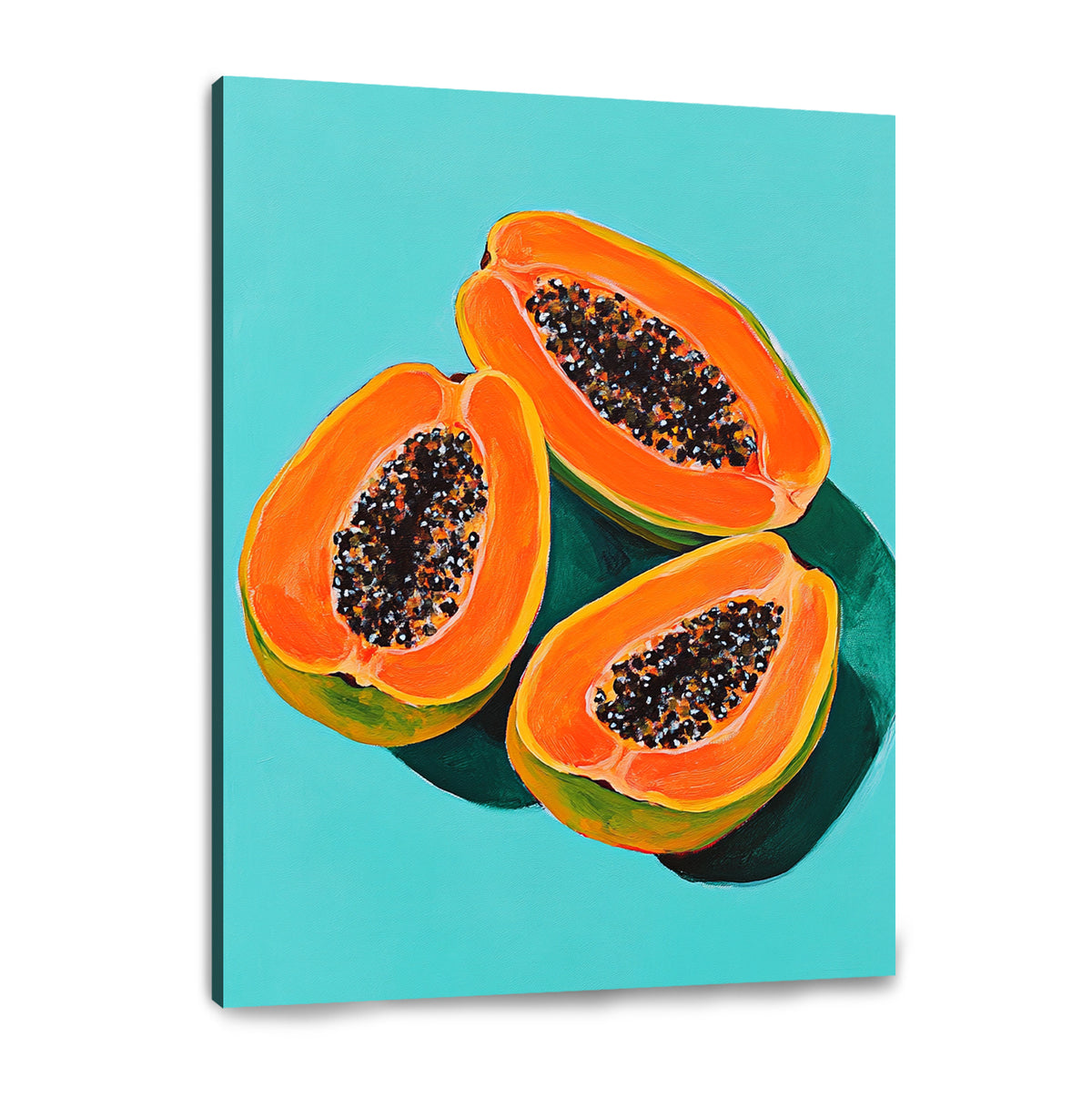 Juicy Papaya Fruit Canvas Vintage Artwork