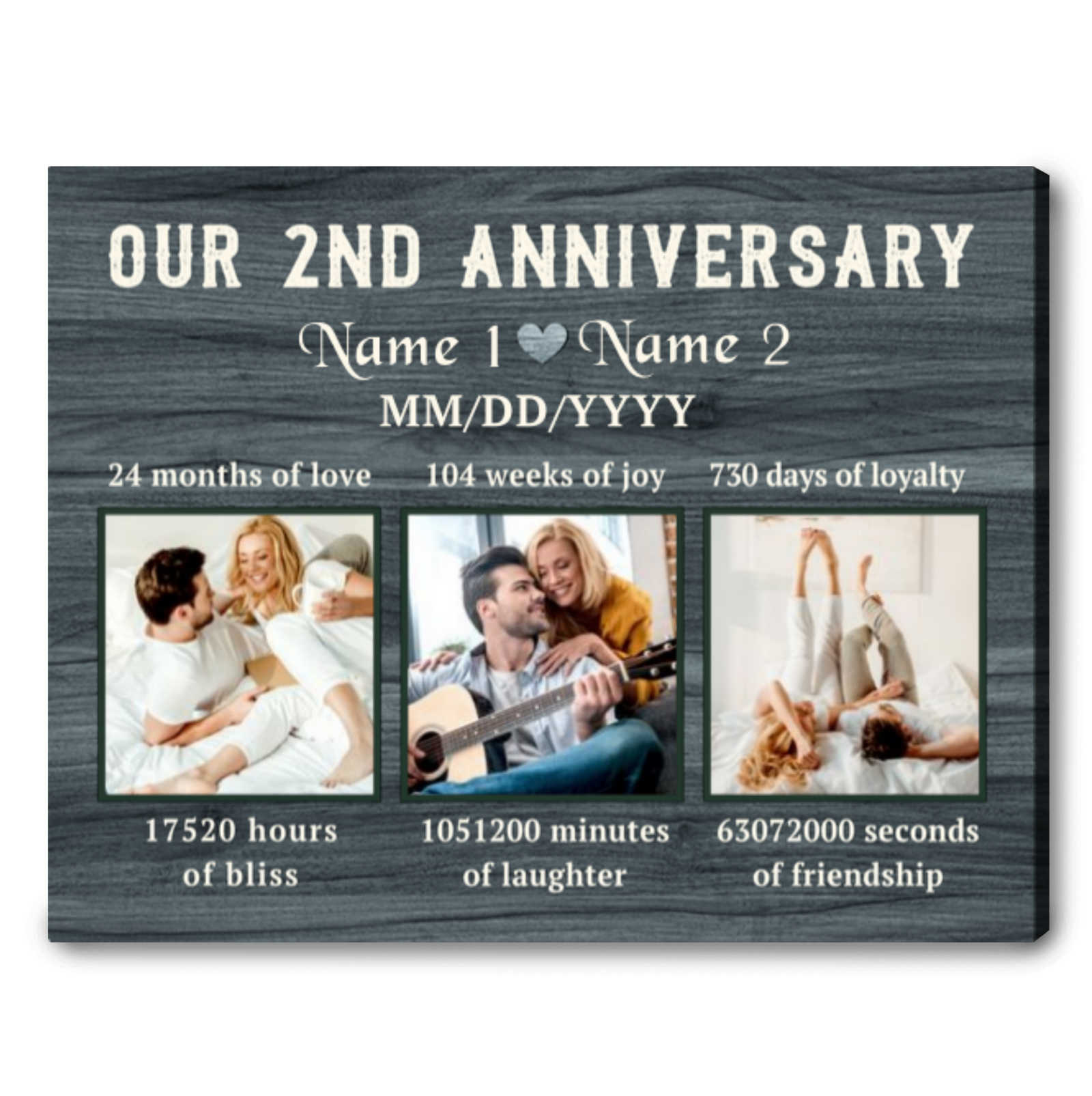 2nd Wedding Anniversary Gifts For Husband For Wife Custom Anniversary Gifts Ohcanvas  