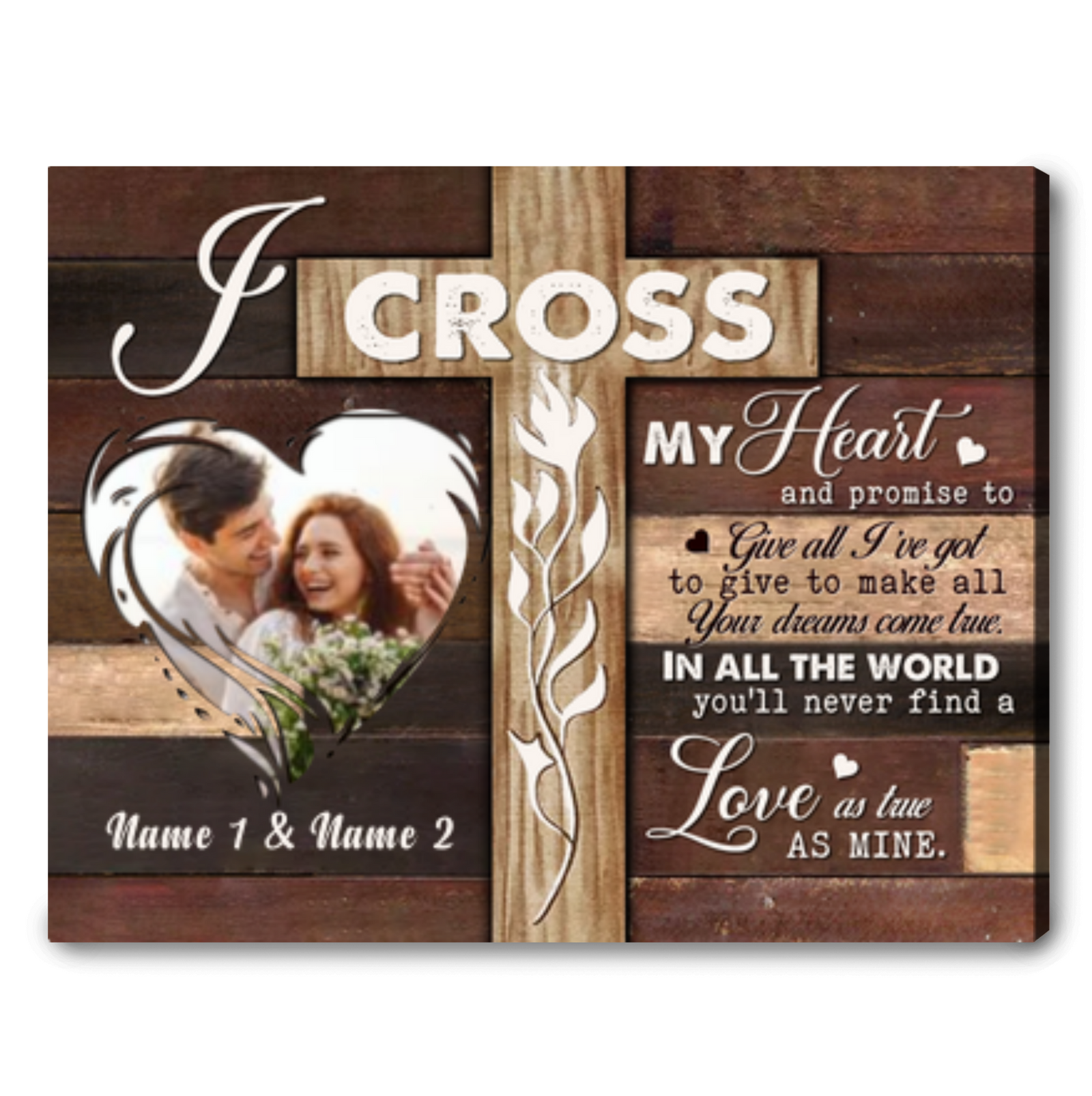 Personalized Gift For Lovers Couple Photo Canvas Print 