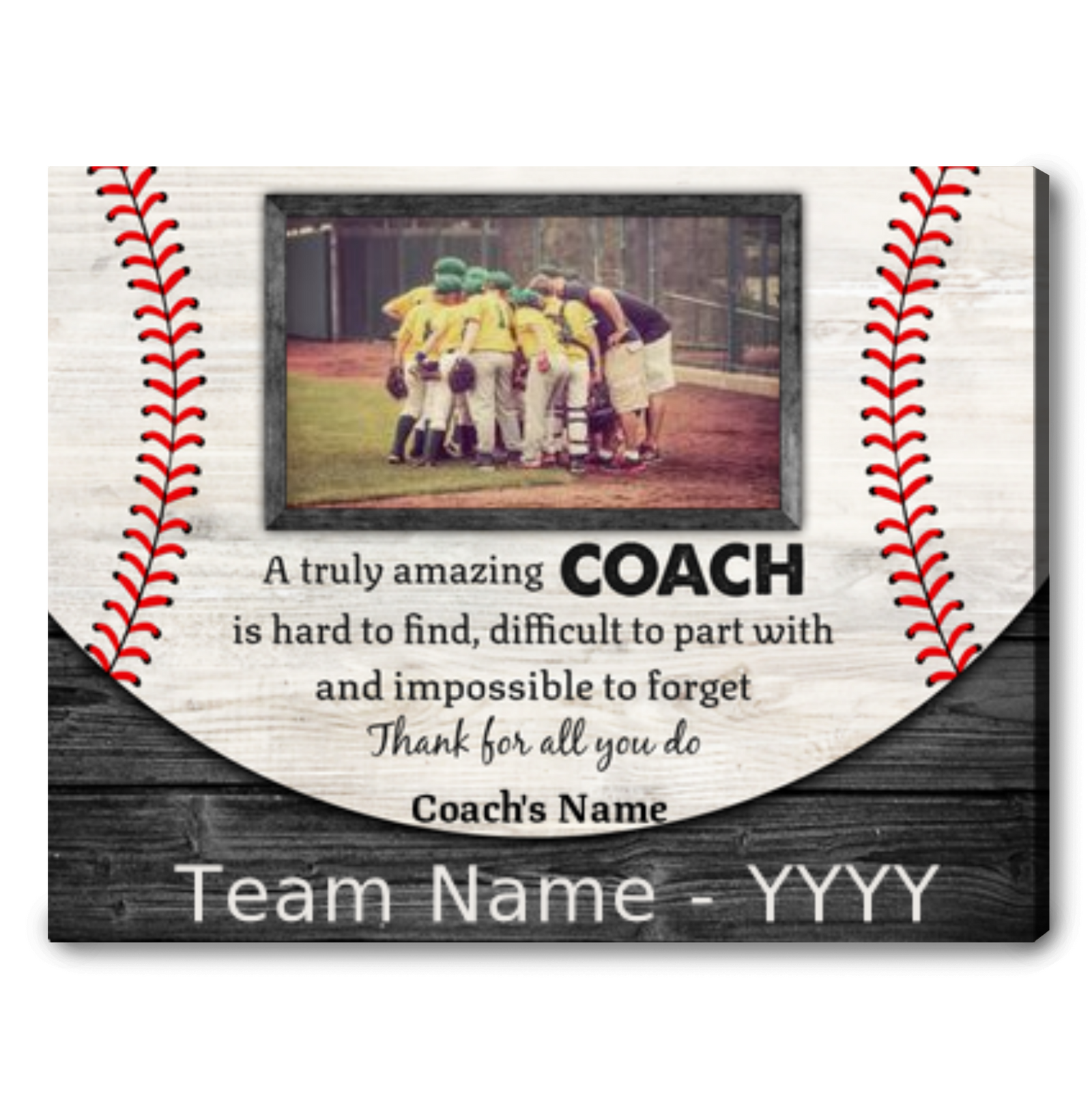Custom Gift Idea For Baseball Coach Thank You Canvas For Baseball Coach