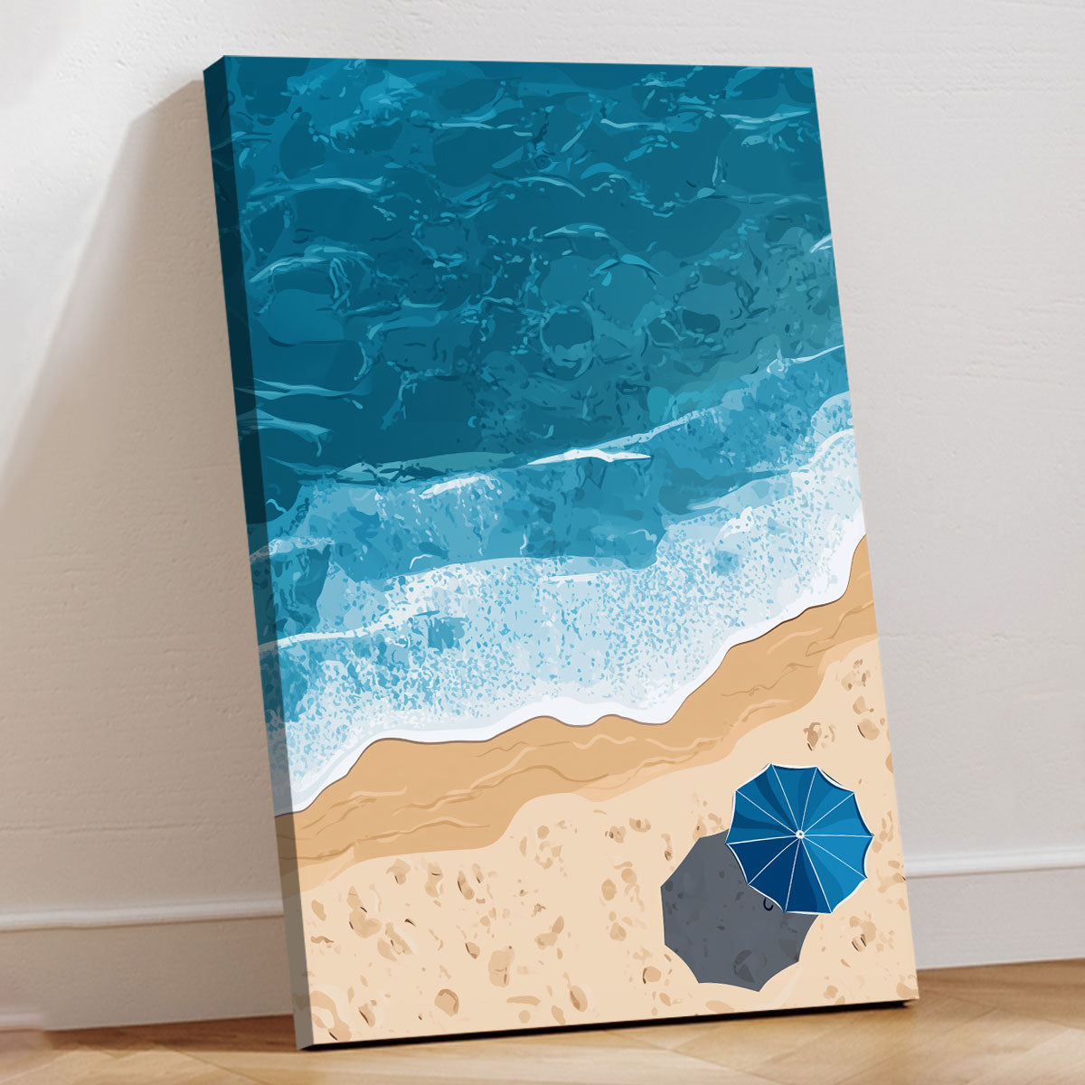 Calming Beach Wall Art Aerial Canvas