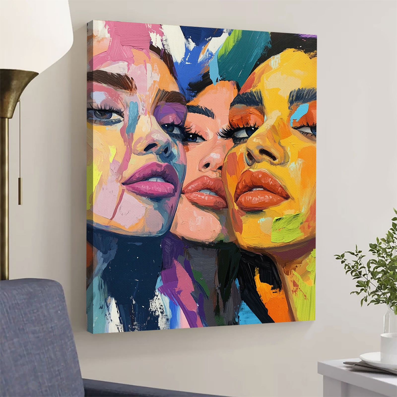 Chromatic Sisterhood Canvas Fine Arts Print