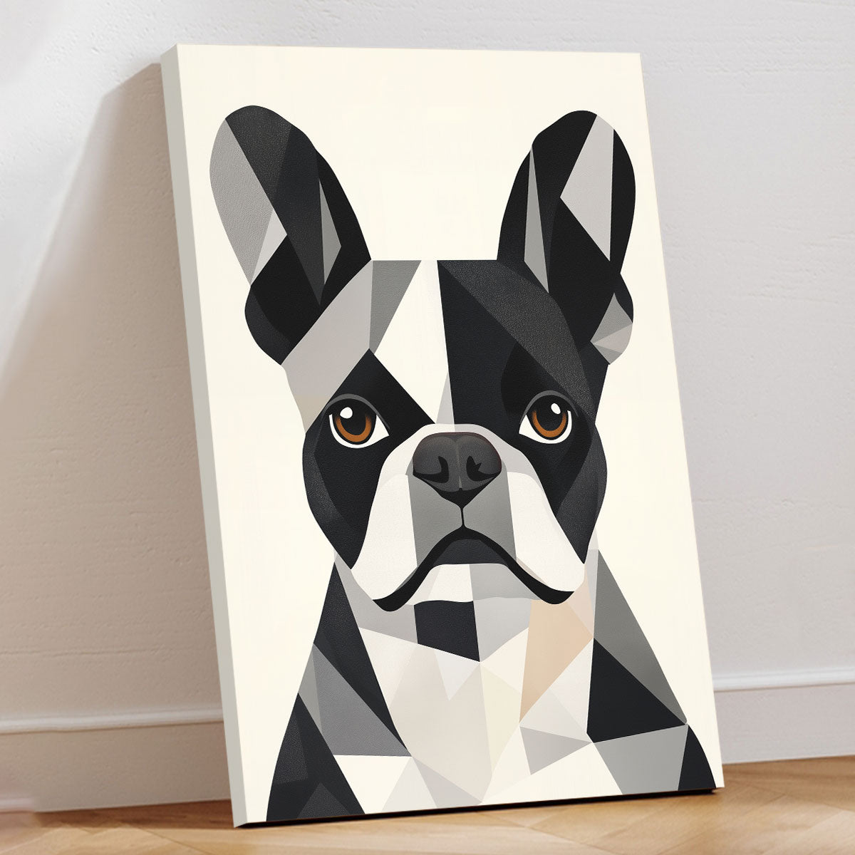 Geometric Art Bulldog Animal Wall Art Decor