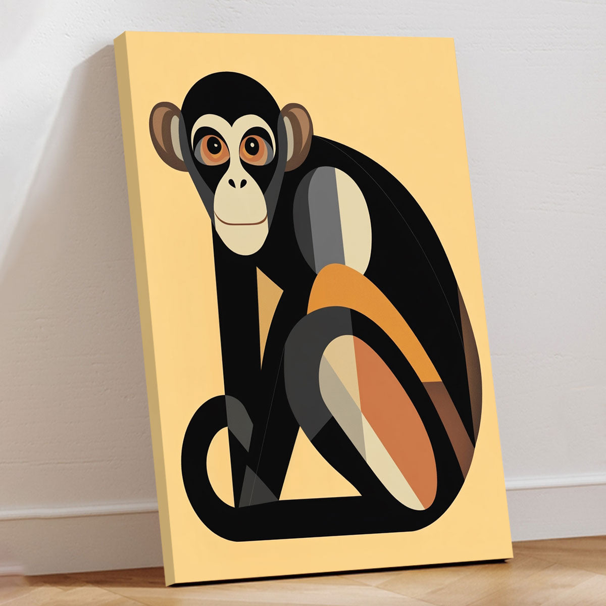 Geometric Art Monkey Canvas Wall Art
