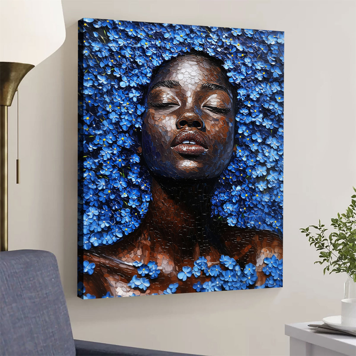 Sapphire Muse In Blossoms Fine Arts Print