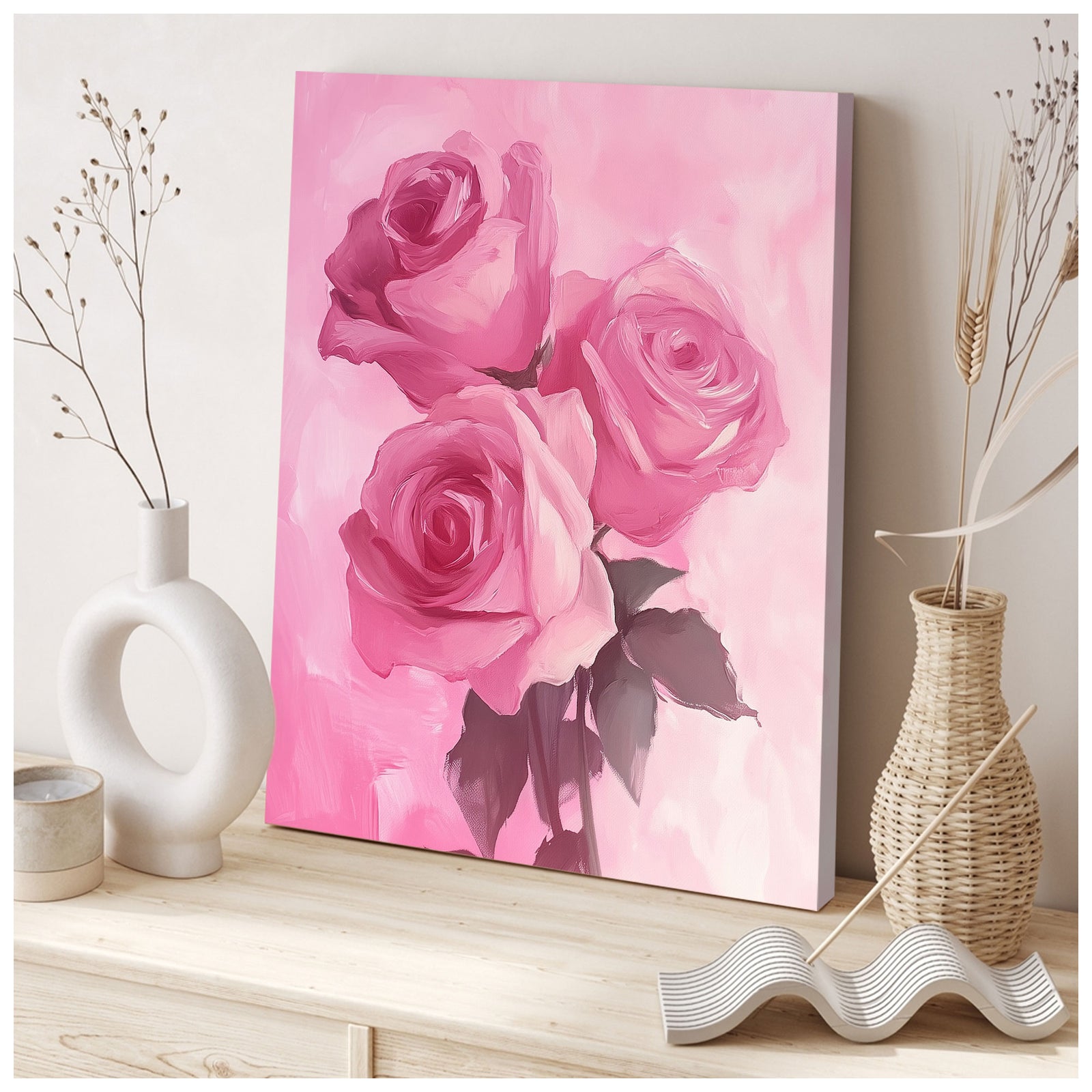 Roses Painting Canvas Fine Arts Print