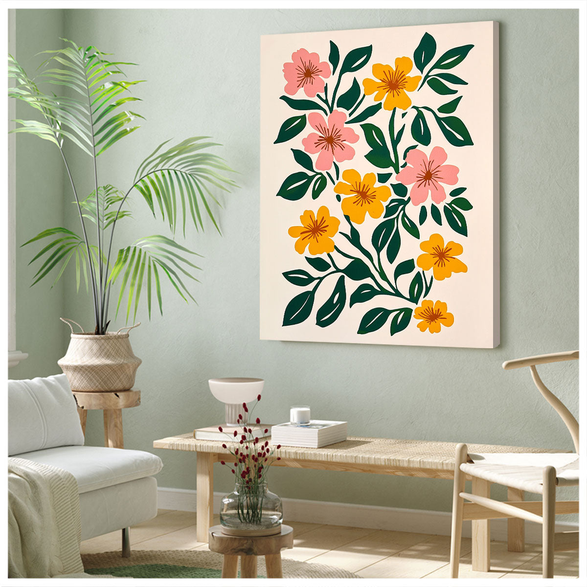 Flower Arrangement Canvas Boho Wall Decor