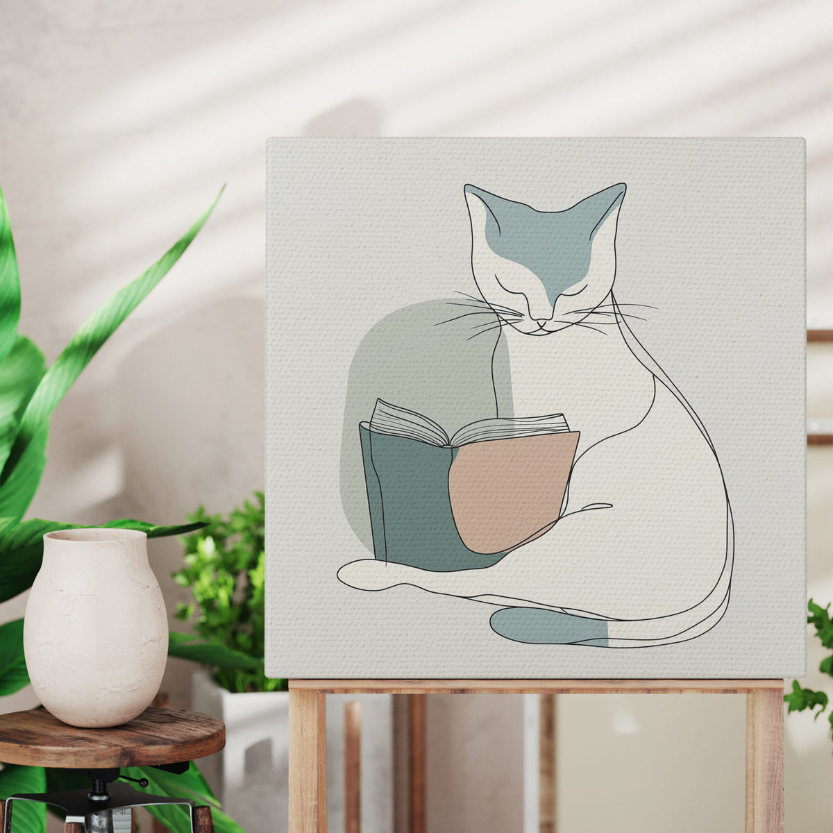 Open Book Minimalist Canvas Wall Art