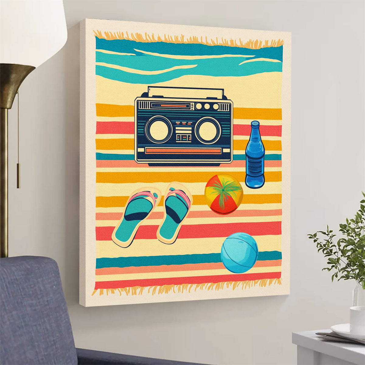 Retro Sunny Beach Vibes Vintage Artwork