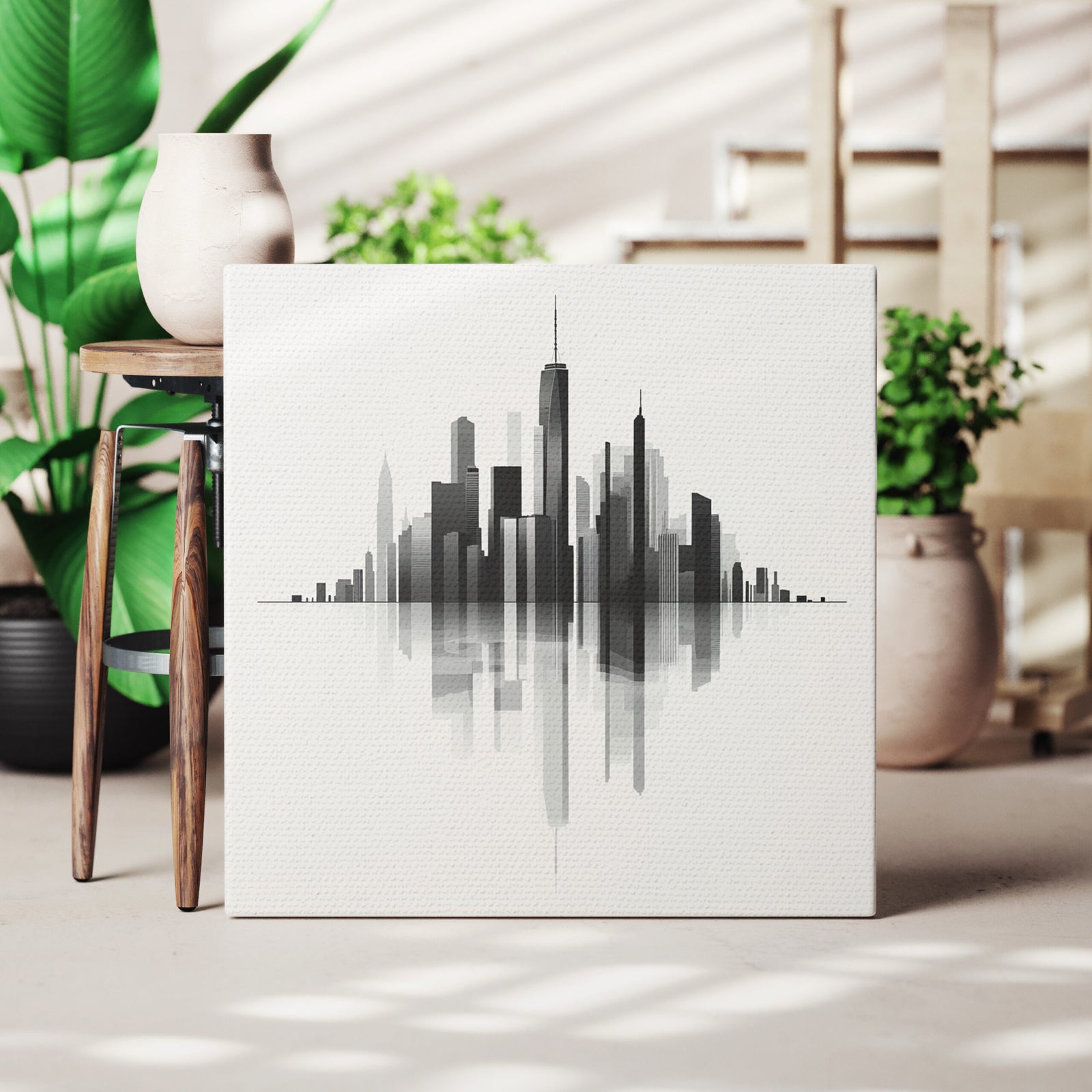 City Skyline Minimalist Canvas Wall Art