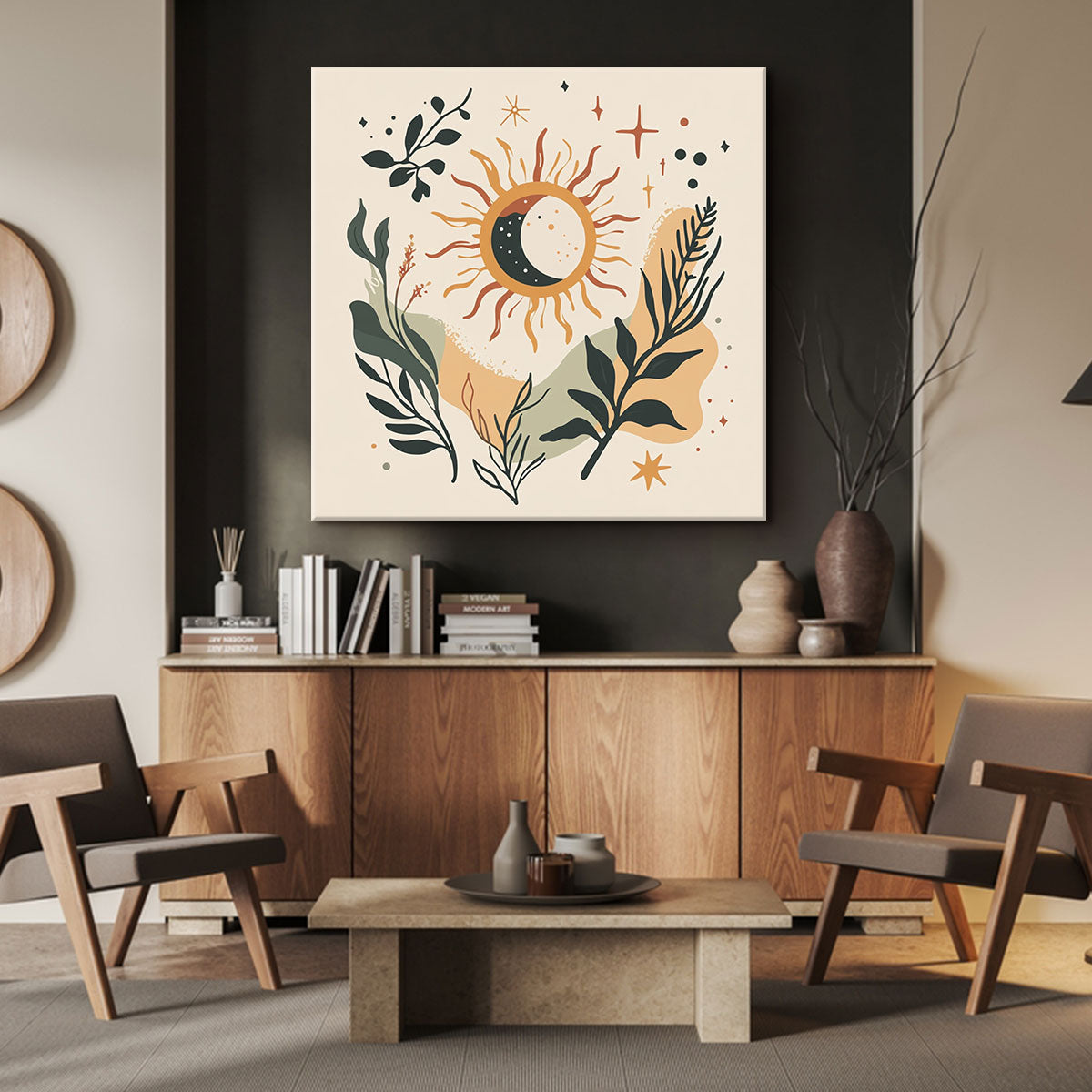 Sun And Moon Botanical Boho Wall Decor