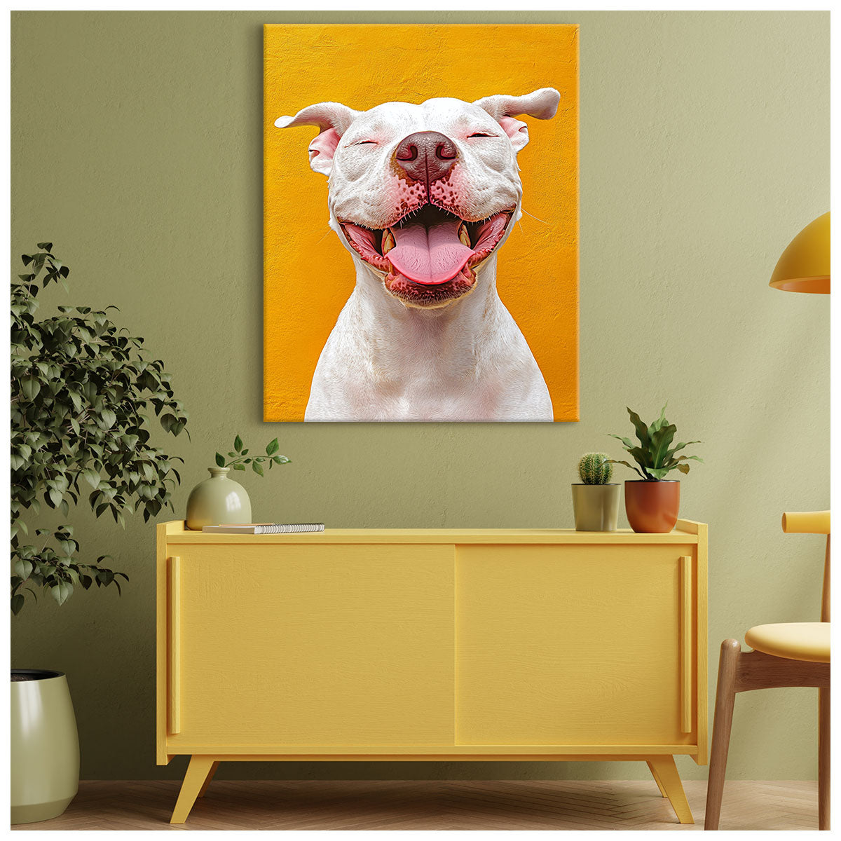 Golden Pit Bull Modern Wall Artwork